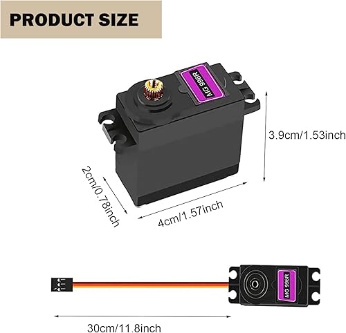 Miniatura 4 de SIPYTOPF 2 unidades MG996R Servo Motor 180 Metal Micro Gear Servo Digital de Alta Velocidad Torque Servo Motor para RC Robot Brazo Helicóptero Avión