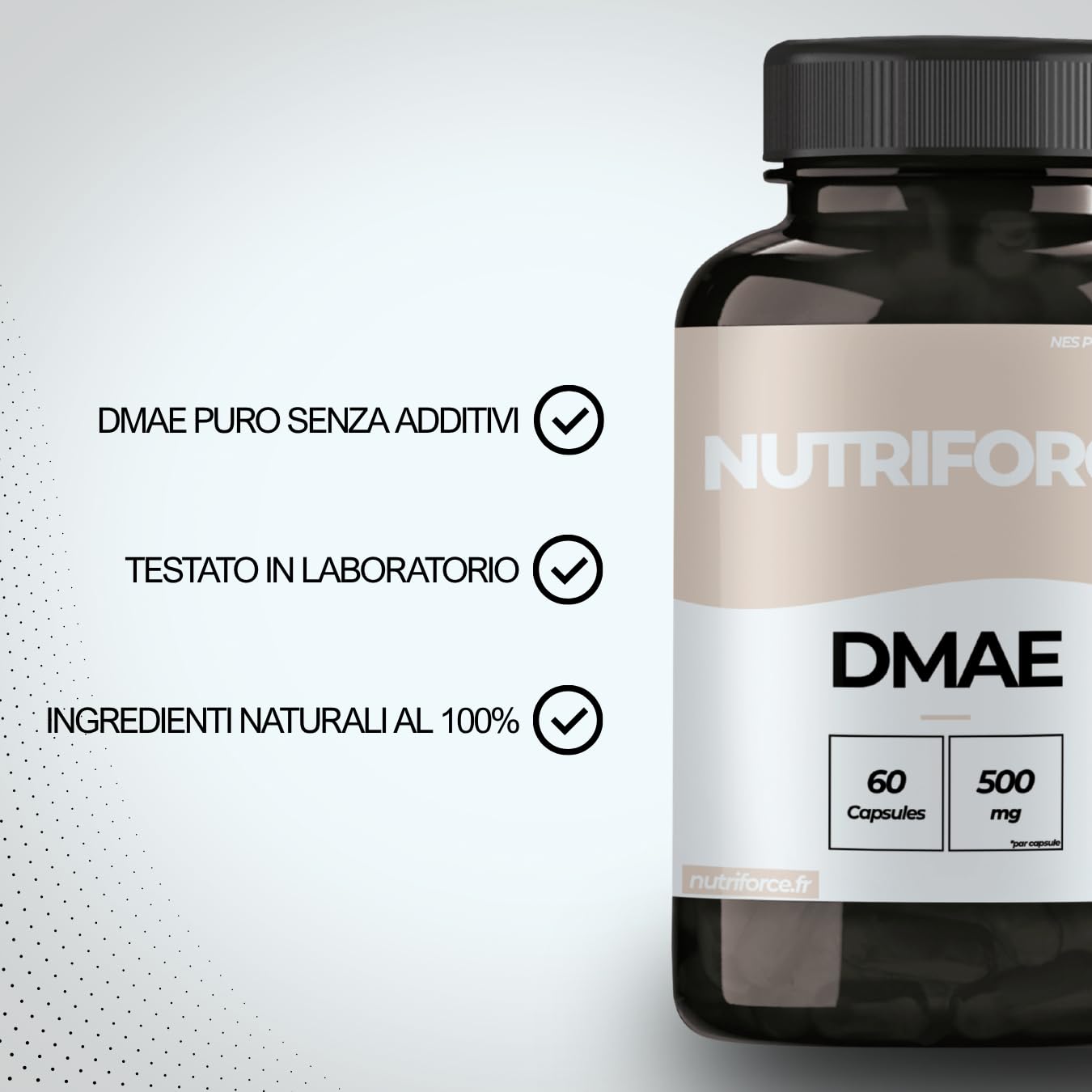 DMAE – Concentrazione, Memoria e Pelle Tonica – Energia Mentale e Anti-Age – Integratore Naturale – Prodotto in Francia