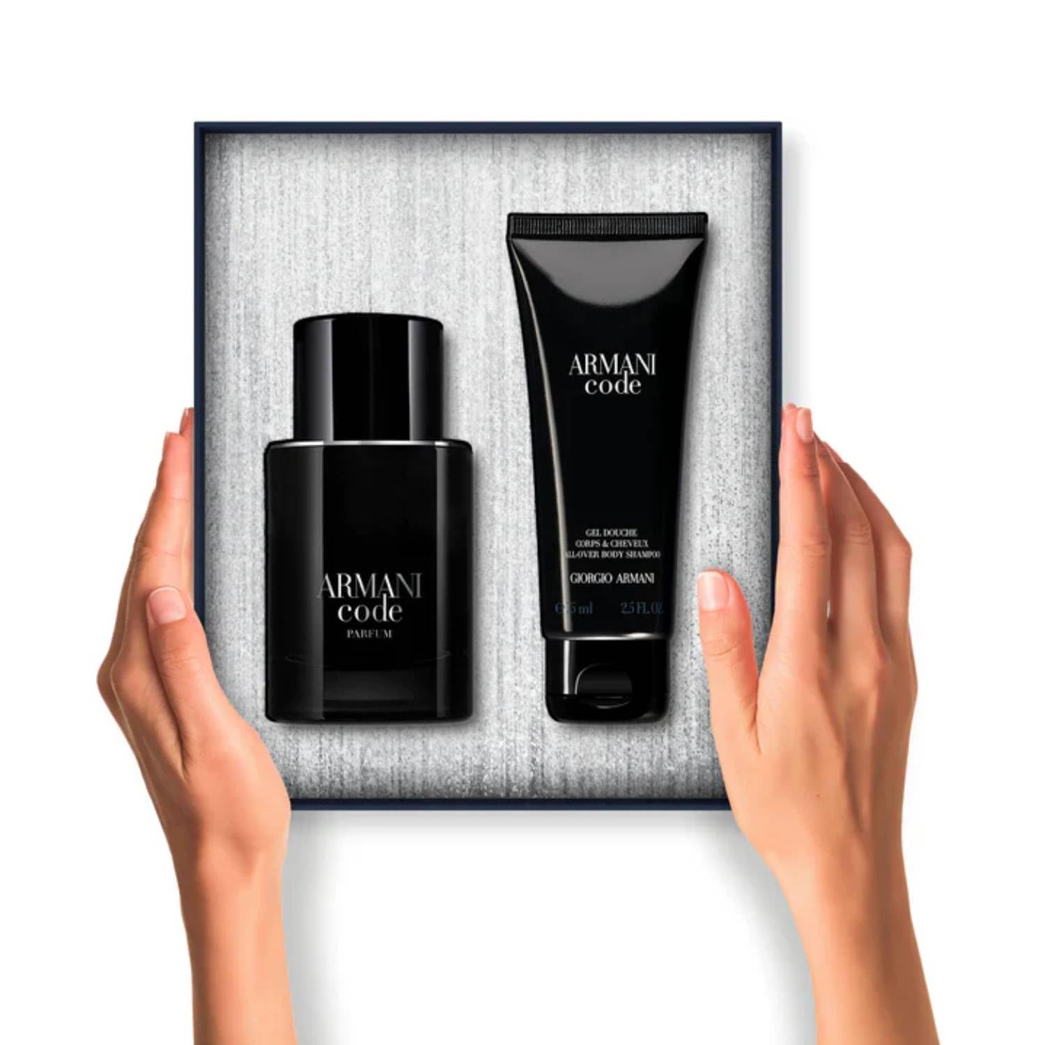 Giorgio Armani Code Uomo Parfum 50 ml – Confezione Regalo con Gel Doccia 75 ml – Profumo Maschile Elegante e Intenso