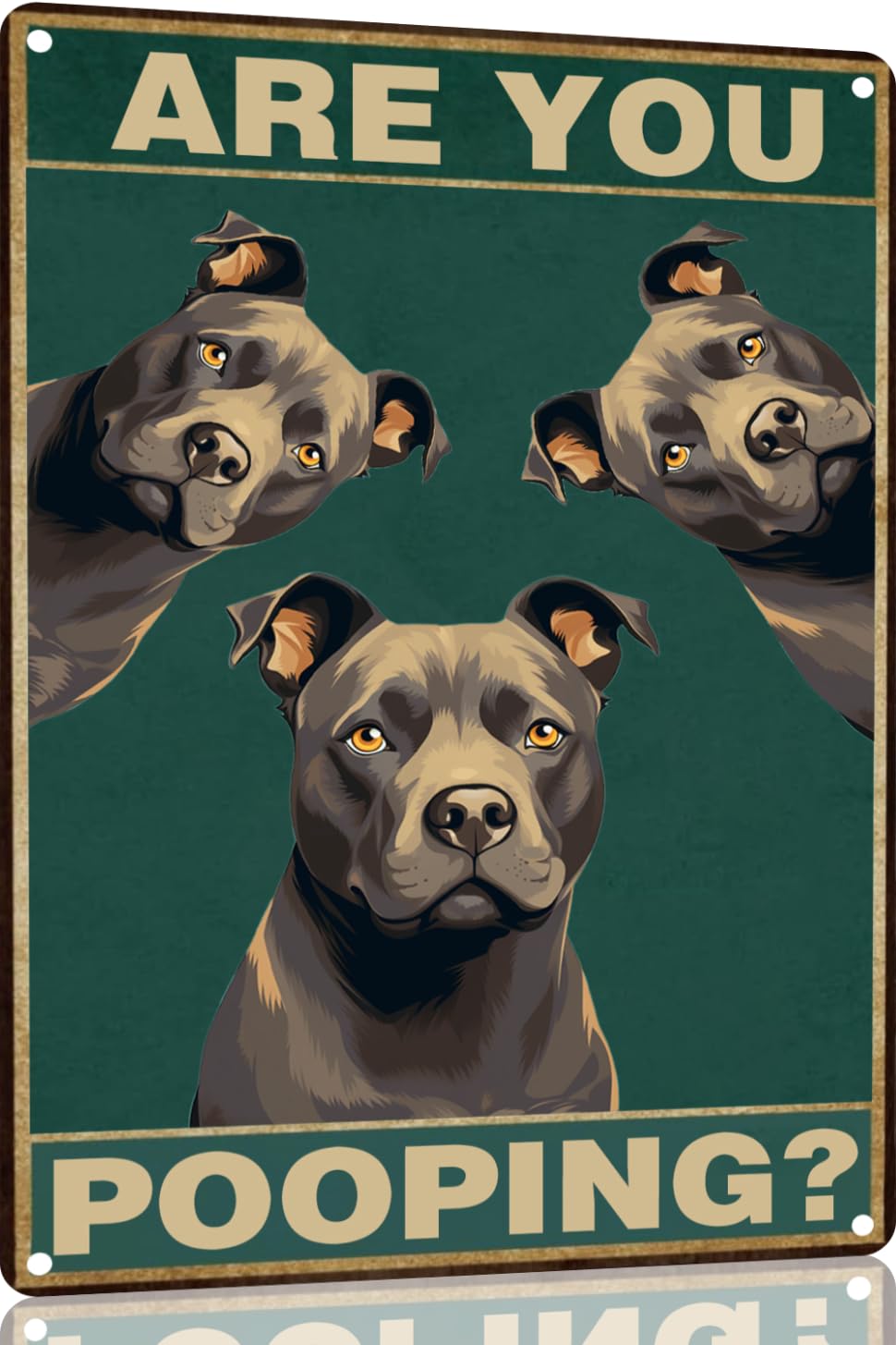 Preeklen Tin Sign 024 Staffordshirebull Terrier Are You Pooping Sign Bathroom Decor Dog Metal Poster Dog Lover Gift Art Funny Dogs Wall Art Decoration Retro Metal Tin Sign 8X12 Inch