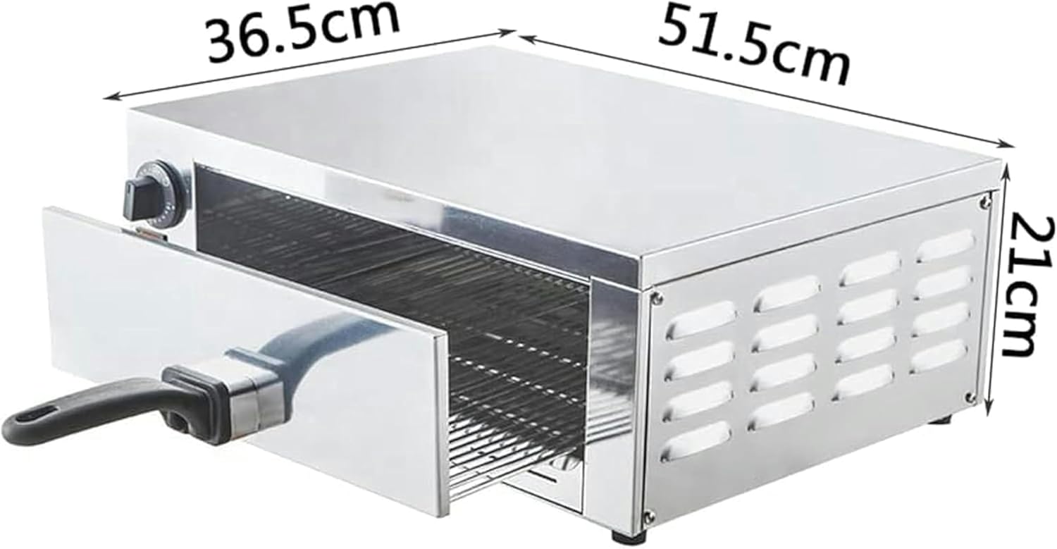 12 Inch Portable Outdoor Barbecue Pizza Stove, 1200 Watt Commercial Electric Pizza Stove, Single Drawer Pizza Oven, Multifunctional Stainless Steel Countertop