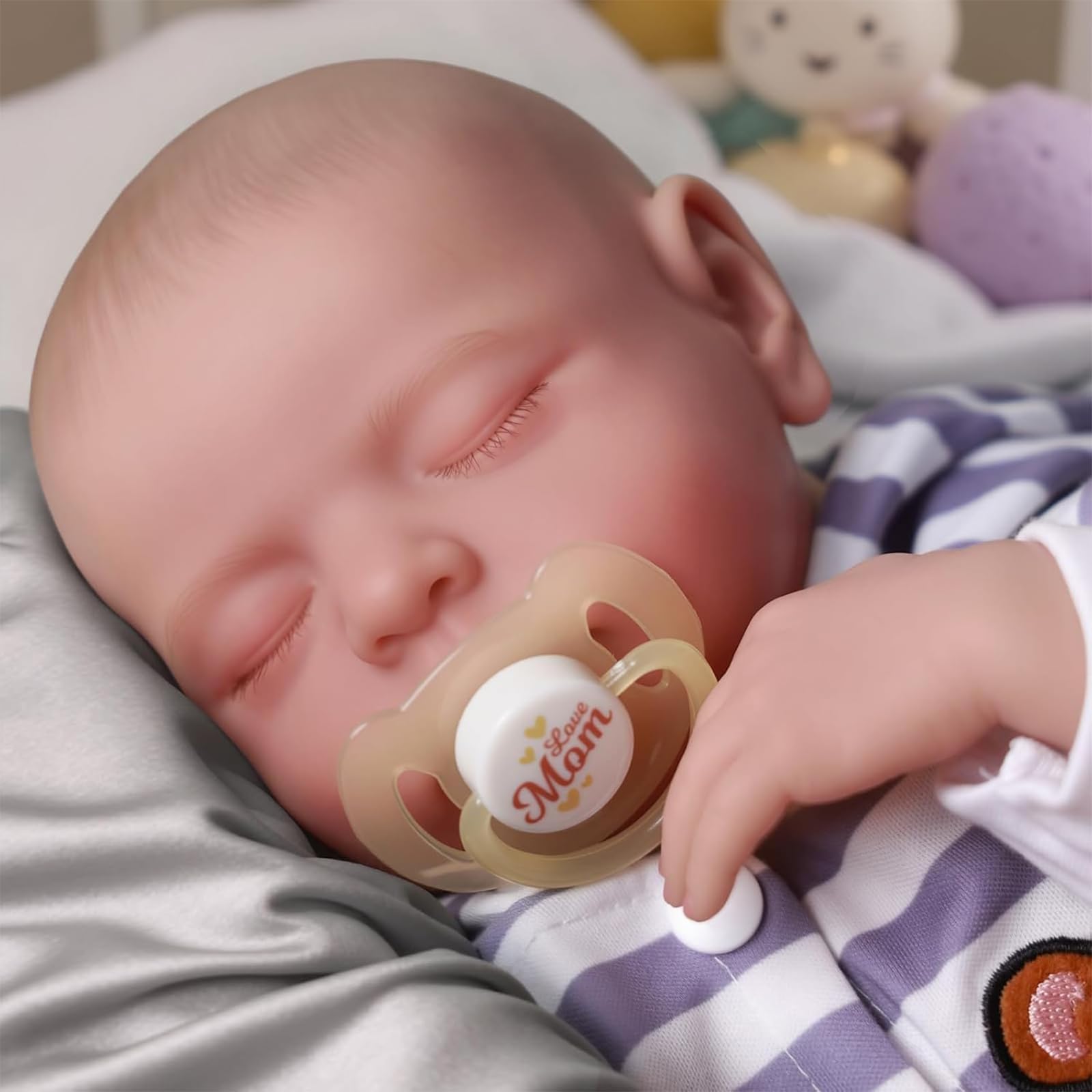 Reborn Babypuppe, 50 cm,Blau-Weiß Gestreift, Sammlerstück, BABESIDE Lebensechte Reborn-Baby Puppen Junge 20 Zoll Handgemachte Realistische Wiedergeborene Puppe Neugeborenes ab 3 Jahren