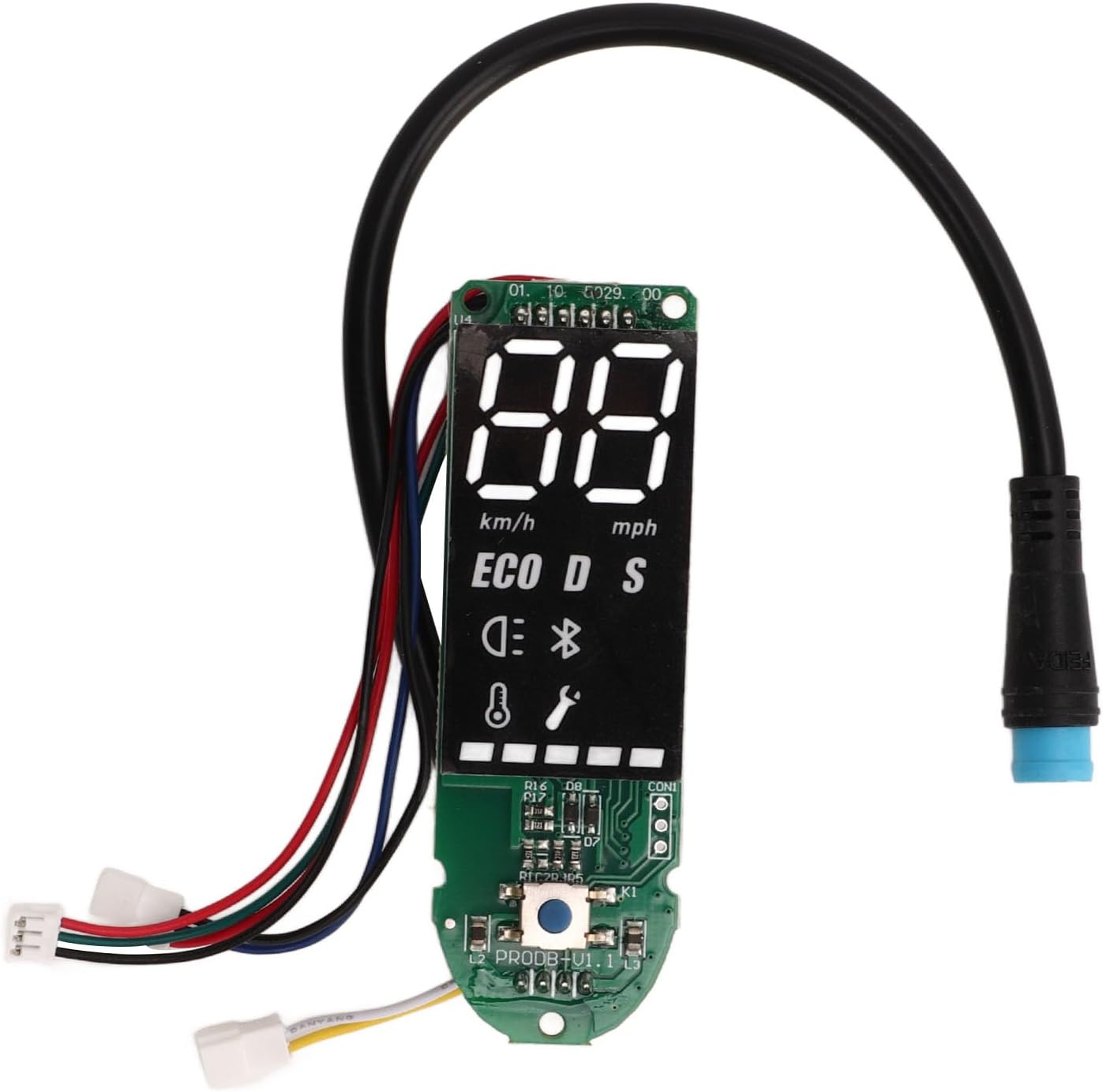 TUWEI Electric Scooter Dashboard, Waterproof Bluetooth Electric Scooter Circuit Board with Clear Data Display, Replacement Circuit Board Dashboard for Pro E Scooter Accessories