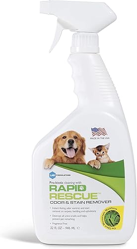 Eliminador de olores para interiores y exteriores para mascotas, perros, gatos, solución verde de acción rápida a base de enzimas, removedor de