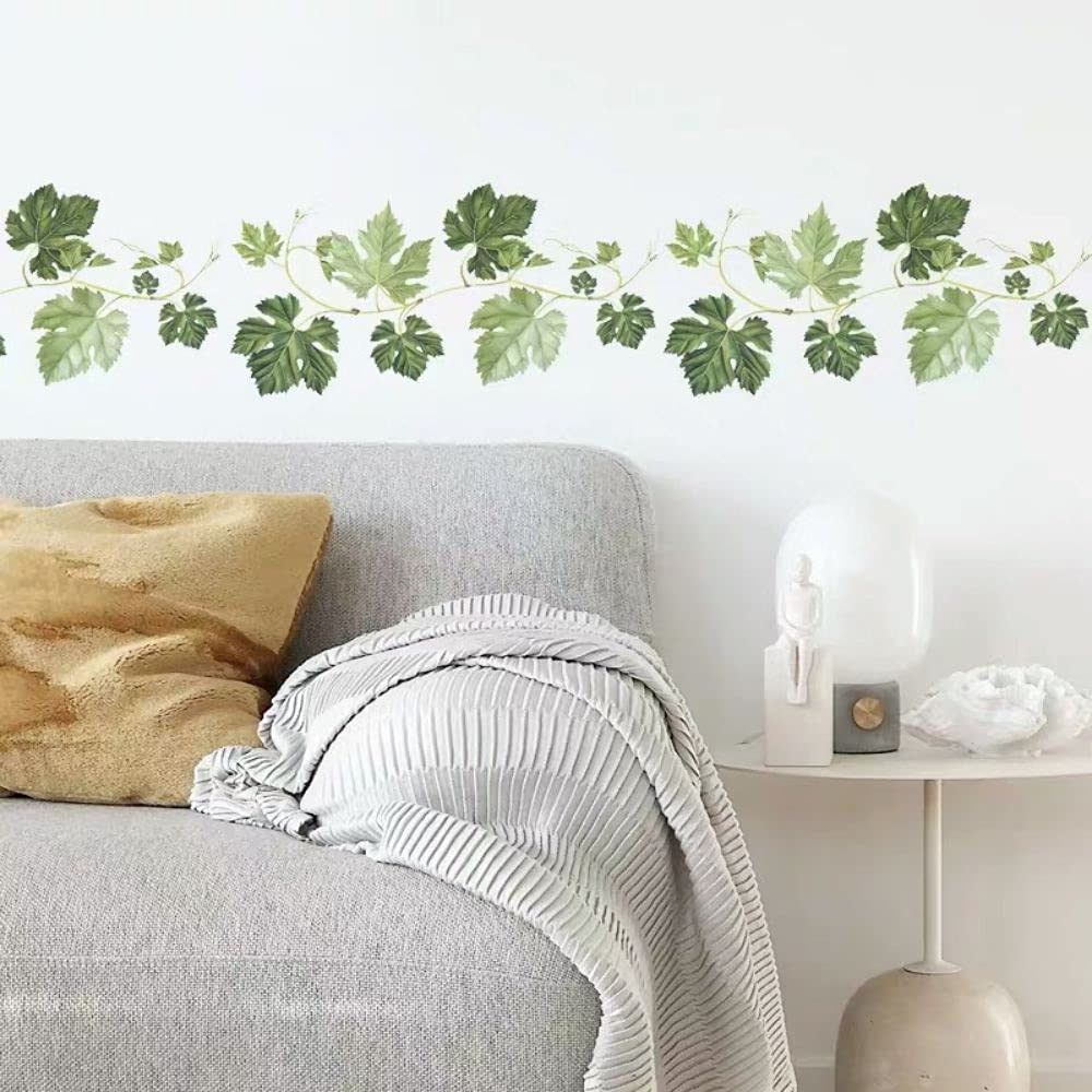 WandSticker4U®- [6er Pack] Adesivi murali FOGLIE di EDERA verde piante rampicante (L: 1,7 M) I Adesivi da parete piante foglie verdi I Decorazioni parete camera da letto cucina bagno corridoio mobili