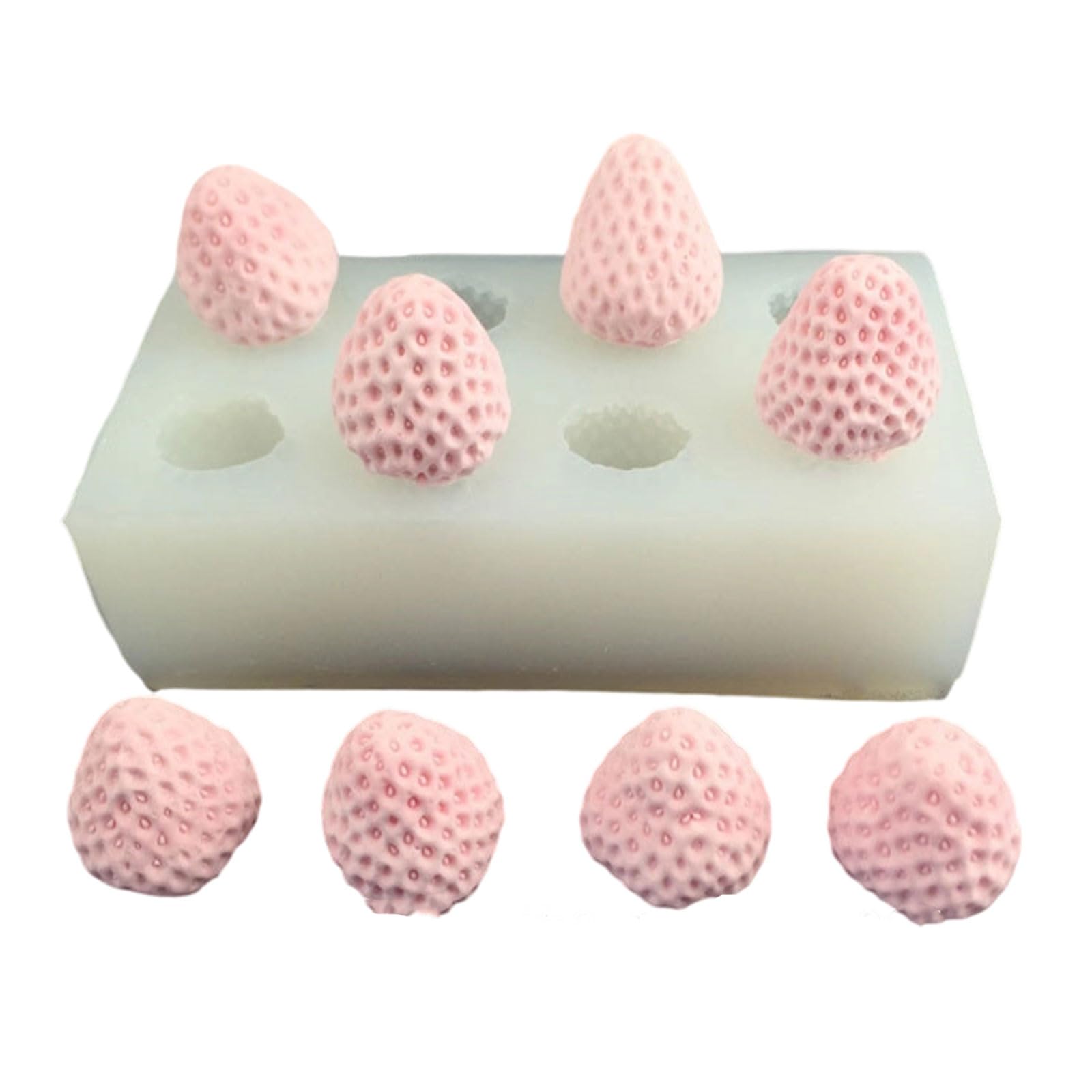Kalttoy Detailed Fruit Silicone Mold for Strawberry Shape Chocolate Baking Ice Cream and Crafting Projects Dishwasher Safe Strawberry Shape