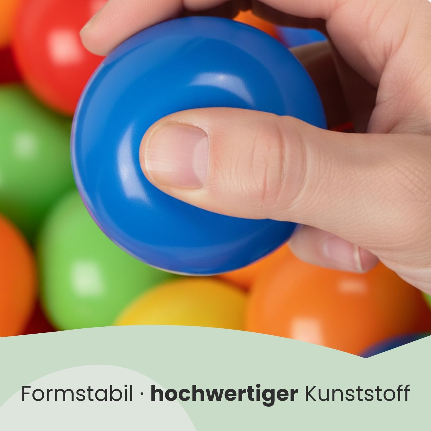 LittleTom 500 Bälle für Bällebad - 6cm Plastik Bälle Kinder Spielbälle - Babyball zum Greifen - Plastikbälle für Bällchenbad Hüpfburg Bällepool Baby Spielzeug Set für Trampolin Spielzelt Laufstall