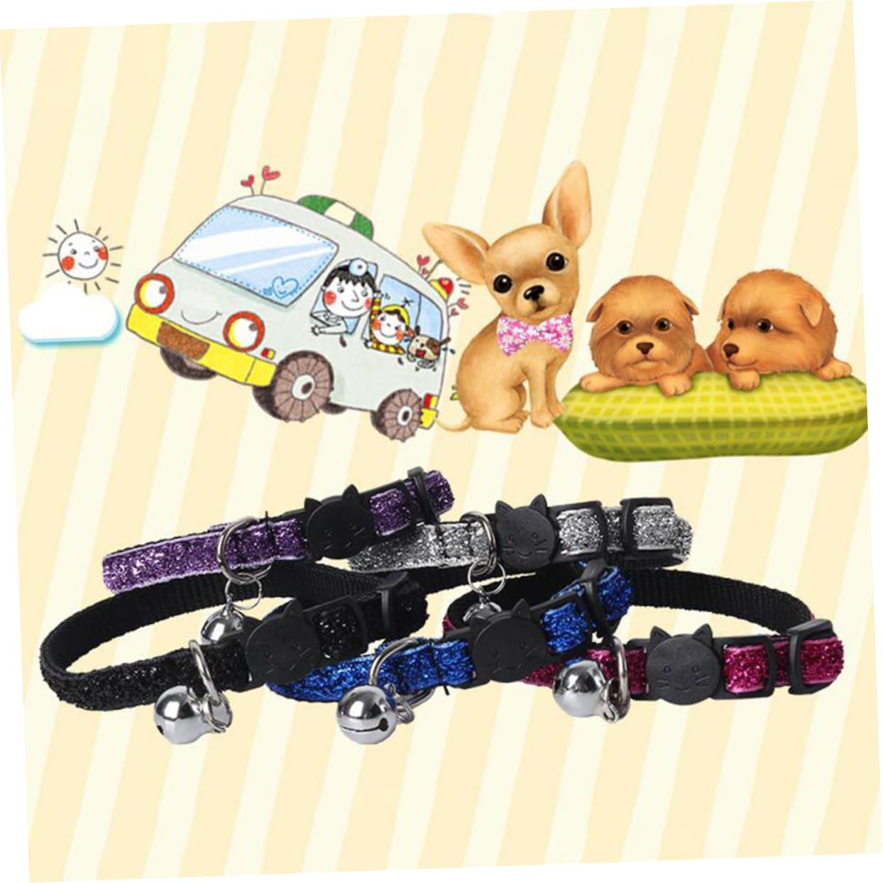 FRCOLOR 15stücke Verstellbare Nylon Katzenhalsbänder Mit Sicherheitsverschluss Und Glöckchen Schnelles Ausziehen Für Katzen Hunde Und Kleine Tiere Farben