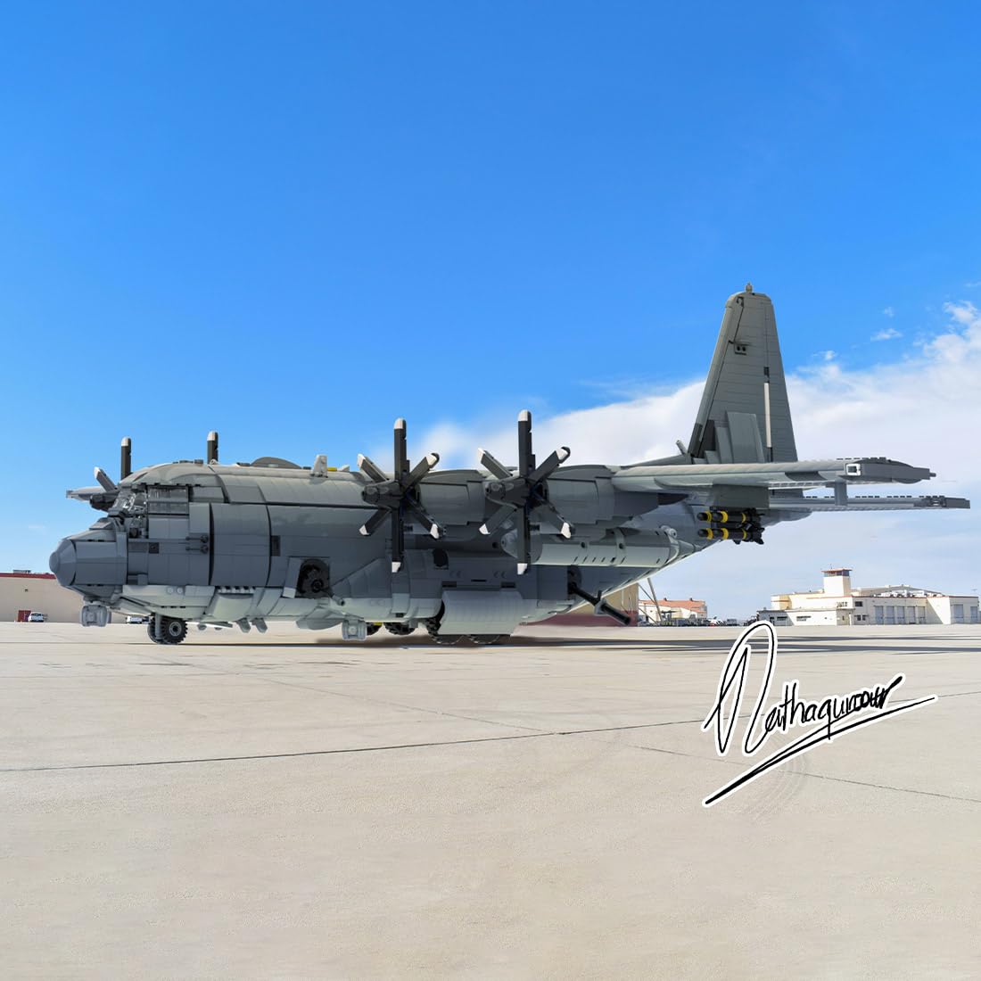 LootPop Elektryczny zestaw klocków do budowy samolotu, 1/35 AC-130J GhostRider, duża dynamiczna wersja zmontowanego modelu samolotu wojskowego, 5444 części