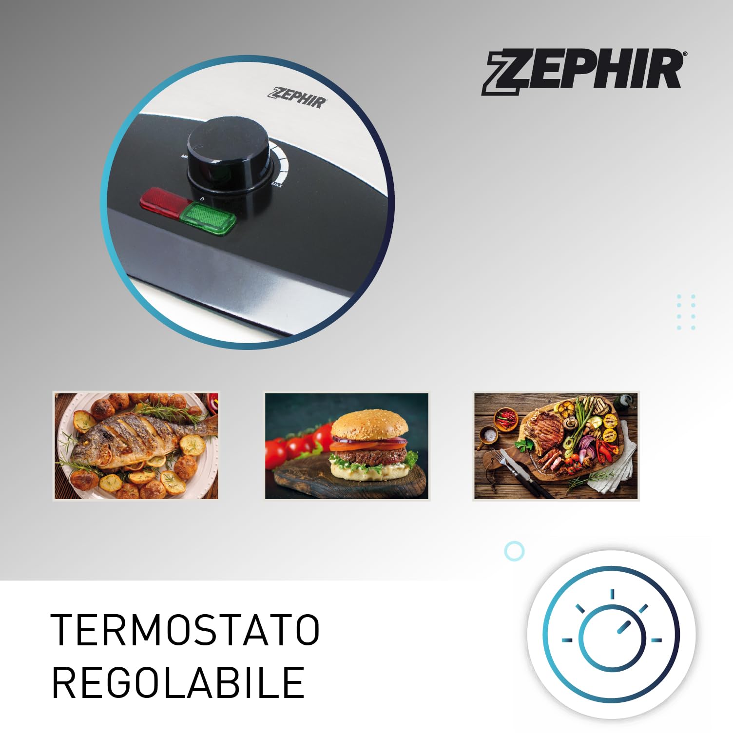 Zephir ZHC655 750W Bianco barbecue e bistecchiera