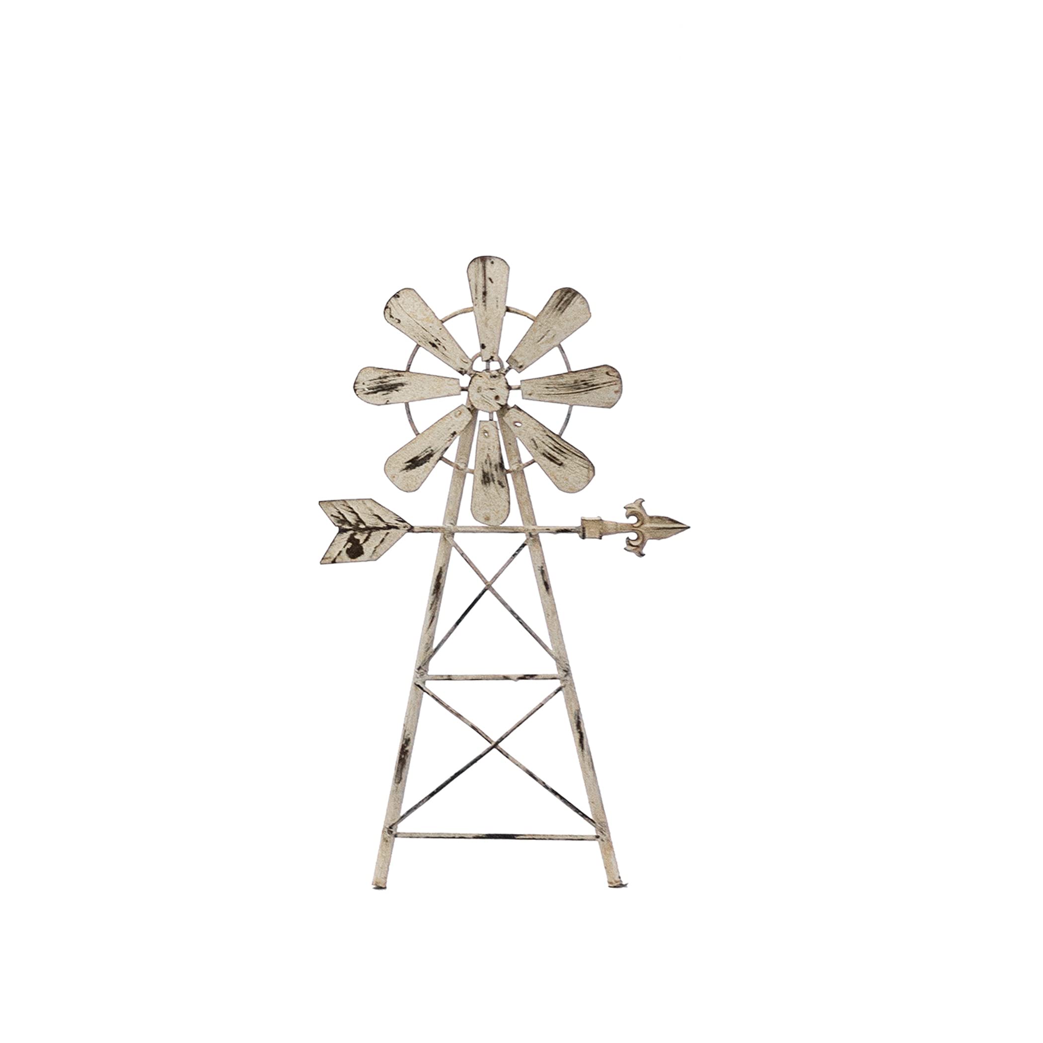 Rustic Arrow Wall Windmill-Small, White