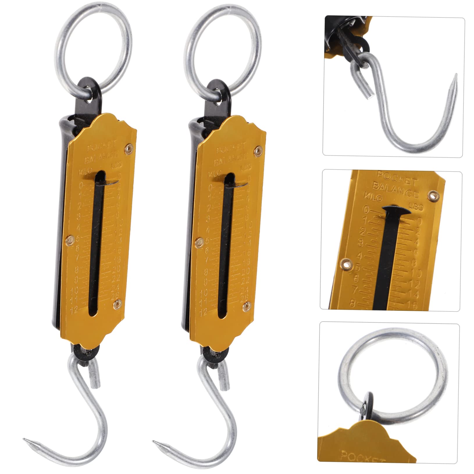 Toddmomy Báscula De Portátil De Colgante Manual Para Equipaje Y Pesca Diseño Duradero Sin Baterías Mango Ergonómico Para Fácil Pesaje 2 Piezas X 5