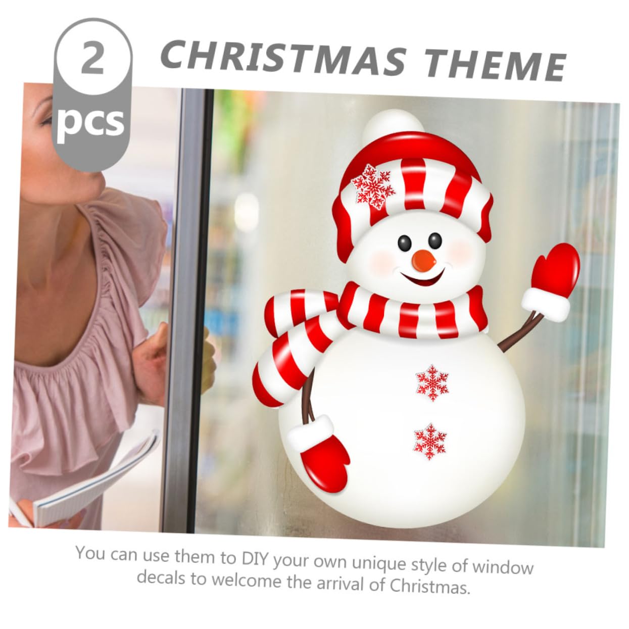 TOPBATHY 6 Blatt Aufkleber Für Weihnachtsfenster Dekorative Aufkleber Selbstklebende Fensteraufkleber Weihnachtszubehör DIY Weihnachtsfensteraufkleber Schneemann Fensteraufkleber