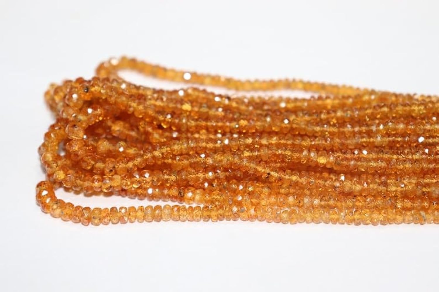 Grenat spessartite naturel à facettes de prestige, perles de 3,5 mm pour haute bijouterie