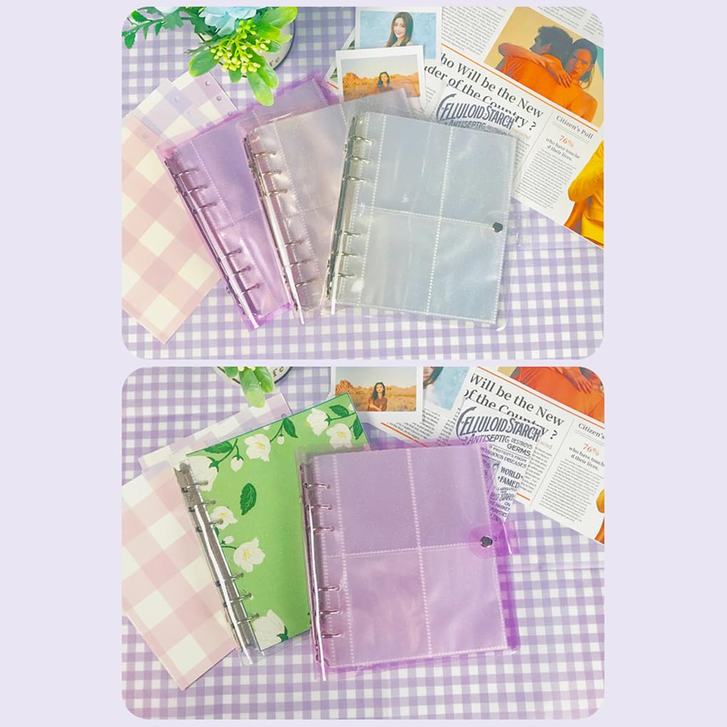 Fotoalben zum Selbermachen, für Babywachstum, Hochzeit, Reise, Erinnerung, lose Blätter, blitzfarben, transparent, großes Fassungsvermögen, Buch-Display, Rosa, 7,6 cm, 3 Stück