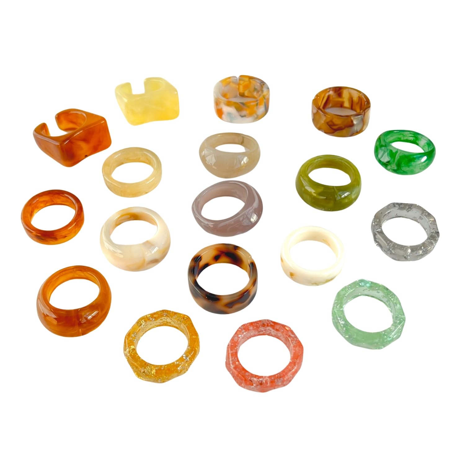 Viva Joya Resin Rings, Plastic Rings Acrylic Rings for Women, Colorful Stackable Jewelry