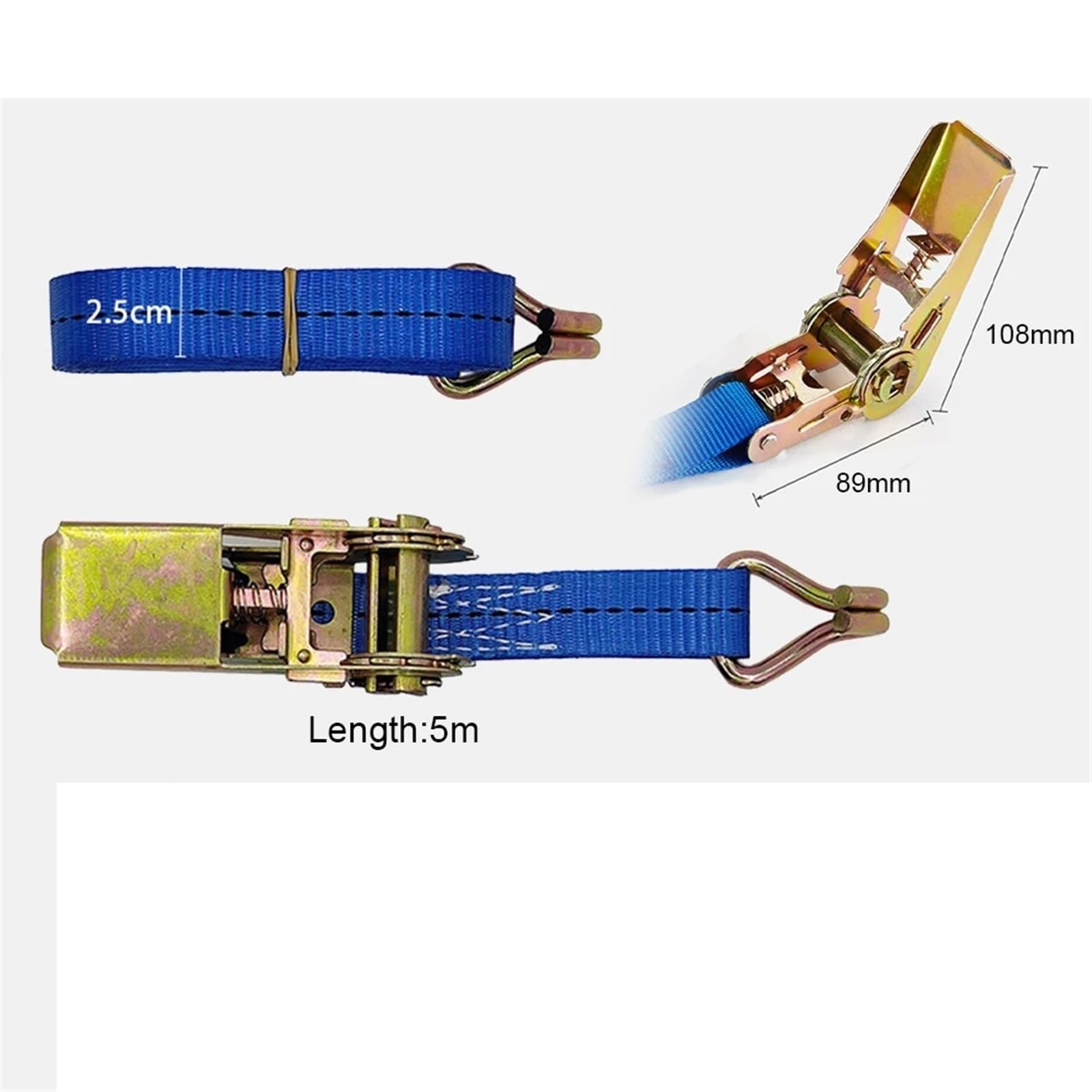 Cinghie a cricchetto 1/2 pz 5 m auto moto camion ancoraggio cinghia di carico a cricchetto tessitura legare giù poliestere con fibbia in metallo(2PCS)
