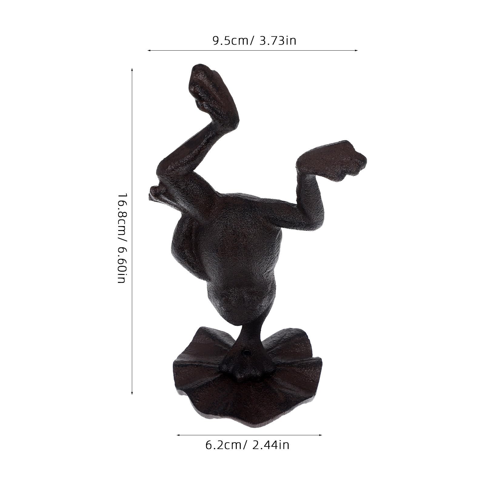 UKCOCO Retro Gusseisen Frosch Figur im Yoga Stil Einzigartige Umgedrehte Froschdeko für Garten und Zuhause Kunstvolles Vintage Miniatur Tierornament in Schwarz