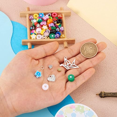 Miniatura 4 de Mega Pet Kit de fabricación de pulseras de 6 a 0.512 in de arcilla polimérica cuentas redondas de acrílico cuentas de acrílico estilo tibetano