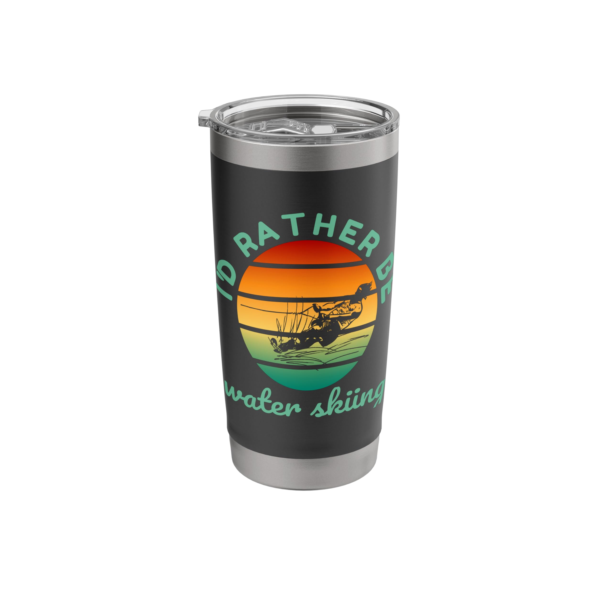 I'd Rather Be Water Skiing Water Ski Skiing Waterski Design Stainless Steel Insulated Tumbler