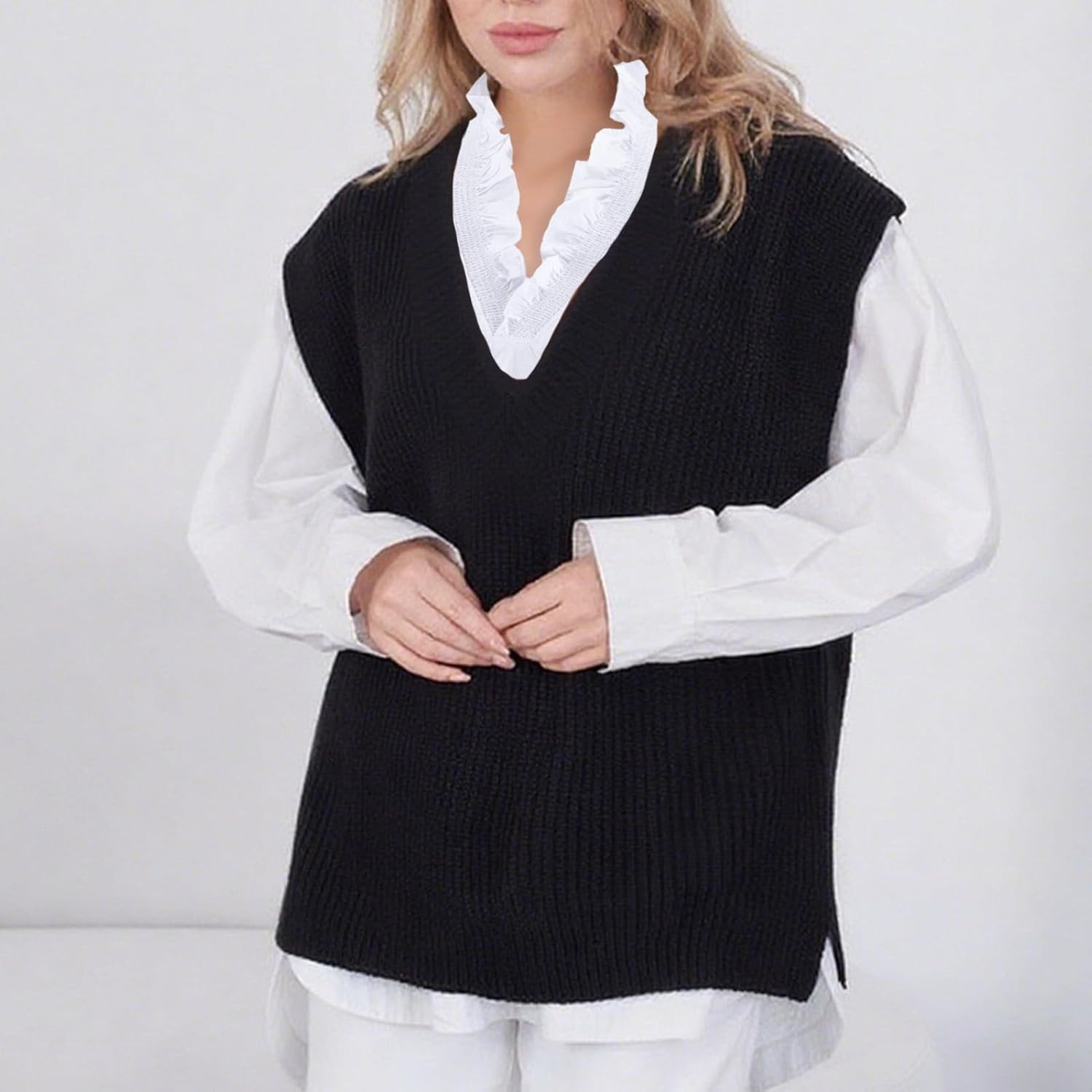 NICENEEDED Victoria Cotton Shirts Elegant Ruffle Collar, Detachable False Pleated Fake Collar for Women Sweater Coat - Image 7