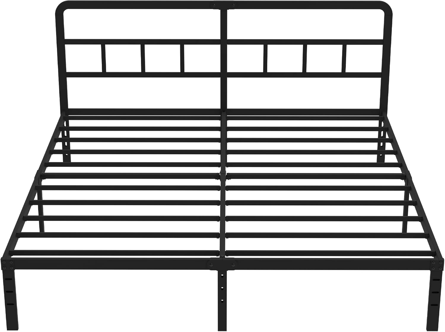 DiaOutro Metal Platform California King Bed Frames with Headboard, 14 Inch No Box
