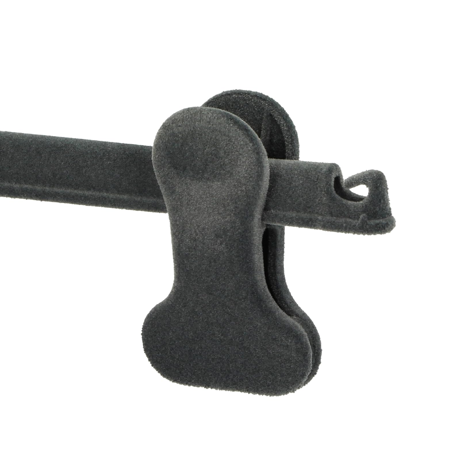 Mainetti Kleiderbügel aus rutschfestem Samt, mit gummierten Zangen, für Röcke, Jeans, Herren und Damen, platzsparend, leicht, hergestellt in Italien, 10 Stück (Grau, 36 cm)