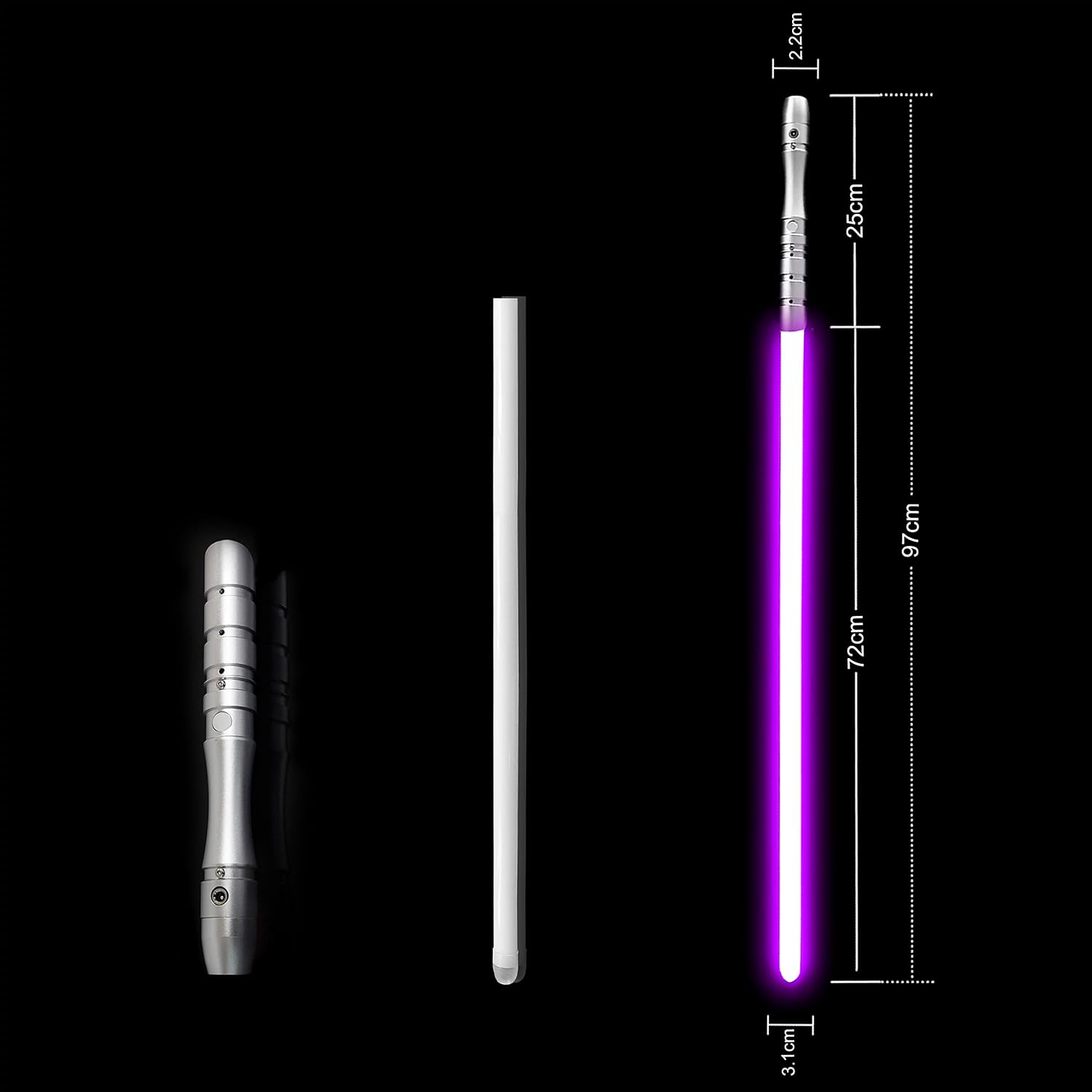 YDDSABER LED Light Up Saber Force FX Sword Heavy Dueling, Rechargeable Lightsaber, Loud Sound Hight Light with FOC, Metal Hilt Light Sword, Chrismas Toy Gift (Pink)