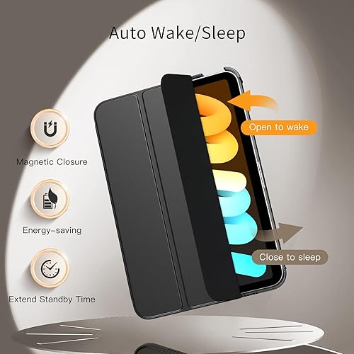 Miniatura 85 de MoKo Funda para iPad mini 7 (A17 Pro) Generation Case 2024, iPad mini 6 2021, funda delgada y ligera de 8.3 pulgadas de carcasa de policarbonato