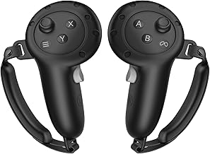 Silicone Controller Grip Cover for Meta Quest 3, Controller Grip Protector for Quest 3 Accessories with PU Leather Cushion Pad Velcro Strap (Black)