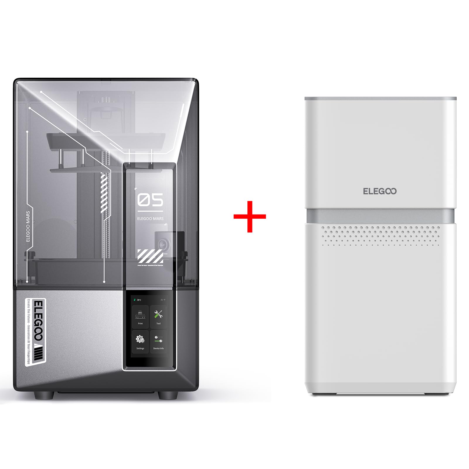 ELEGOO Mars 5 Ultra 9K MSLA Resin 3D Printer and ELEGOO Marsmate 