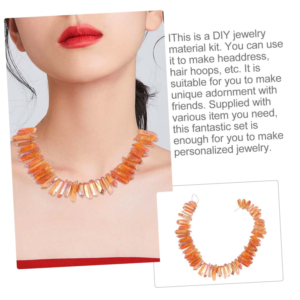 DIYEAH 3ensembles Kit De Pour Boucles Oreilles Ensemble De Cristaux Orange Pour Accessoires De Bijoux Fait Main Pour Délicates