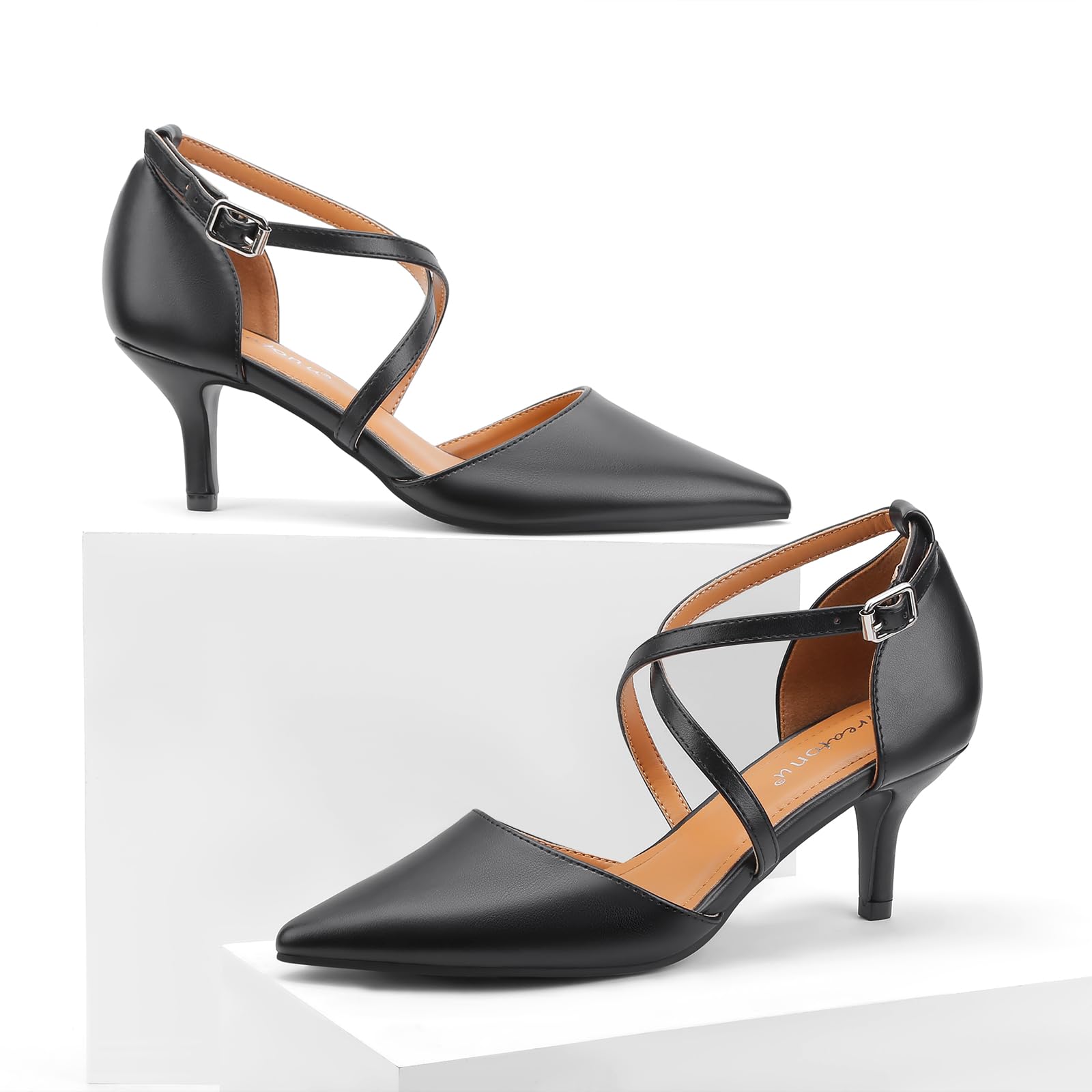 Greatonu Sandali con Tacco Gattino Punta Chiusa Scarpe da Festa Donna