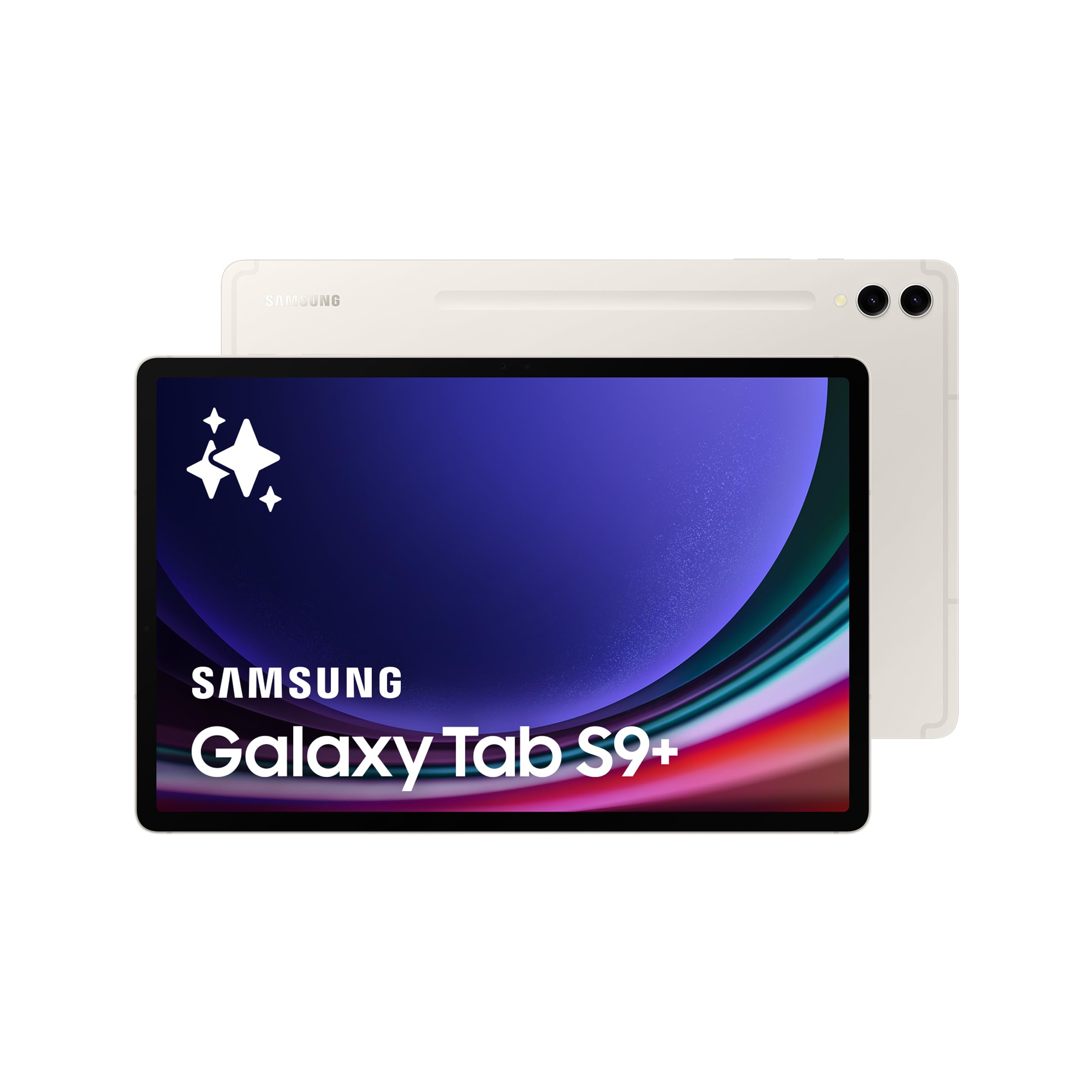 Samsung Galaxy Tab S9+ WiFi Android Tablet, 512GB Storage, S Pen Included, Unlocked, Beige, 3 Year Samsung Extended Warranty (UK Version)
