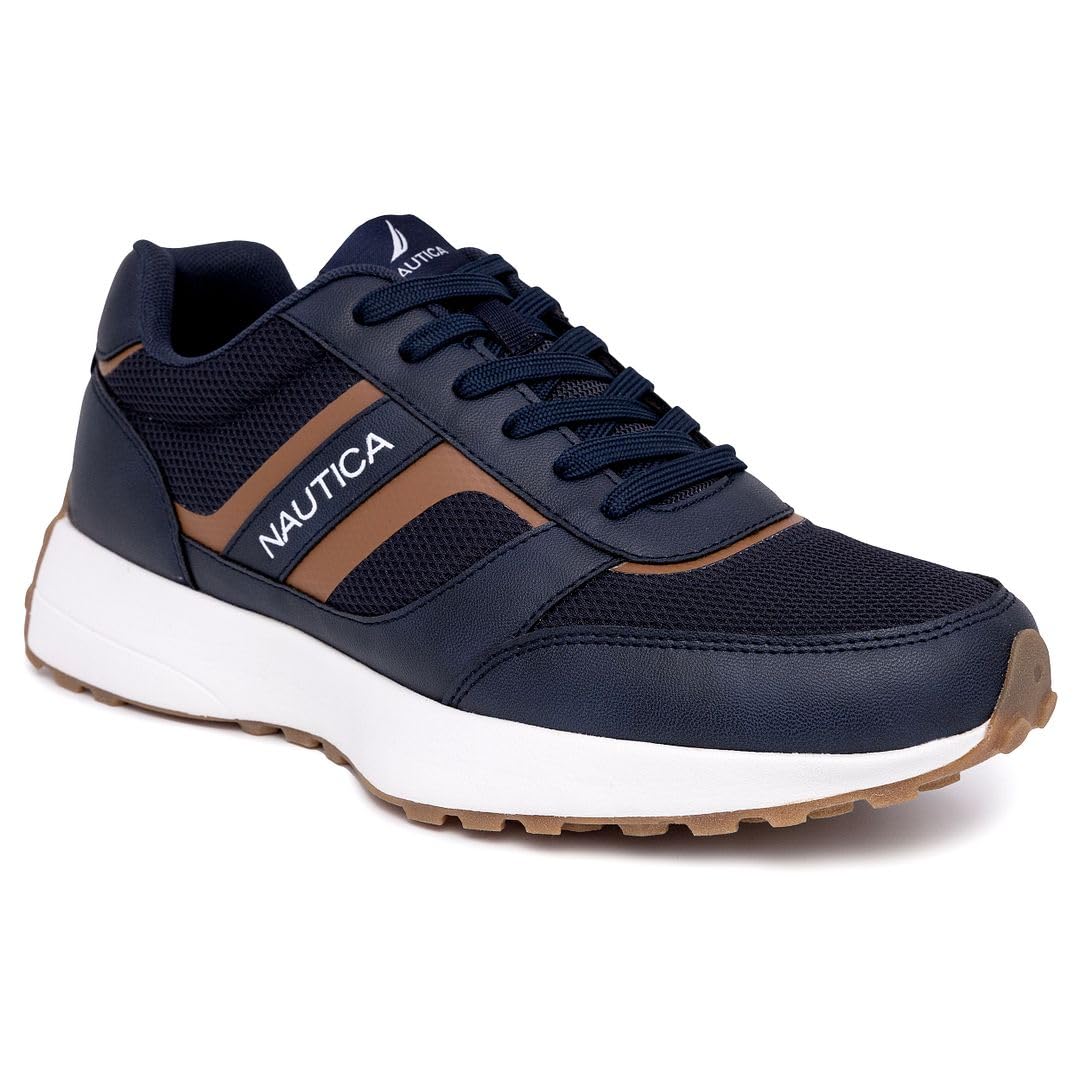 Nautica Men's Lace-Up Sneakers – Casual, Stylish, and Comfortable for Walking