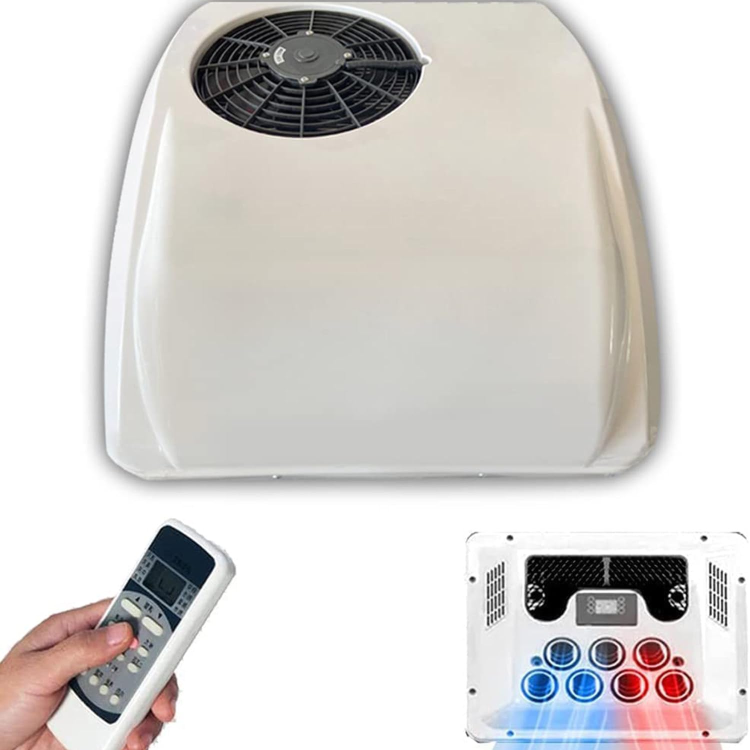 ANXYYDS 12V/24V DC RV Air Conditioner Rooftop Air Conditioner with Cooling and Heating, Electric Parking Air Conditioner Motorhome Air Conditioning System for Car Truck Camper Pe 24V