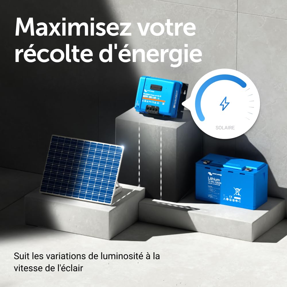 Victron Energy SmartSolar MPPT TR 150V 60 amp 12/24/36/48-Volt Contrôleur de Charge Solaire (Bluetooth)