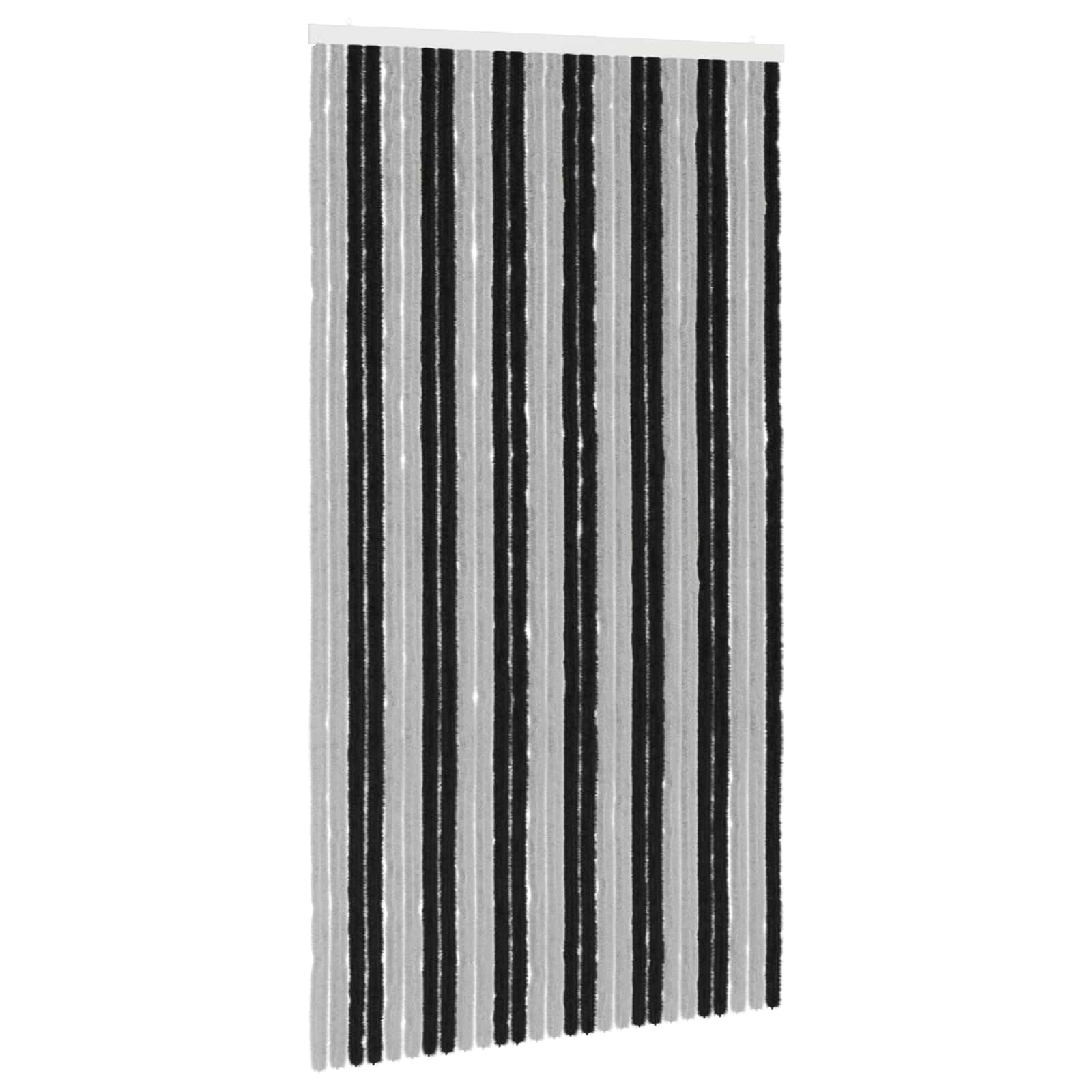 vidaXL Insect Curtain Chenille Grey and Black 118 x 220 cm 100% PP — image 1