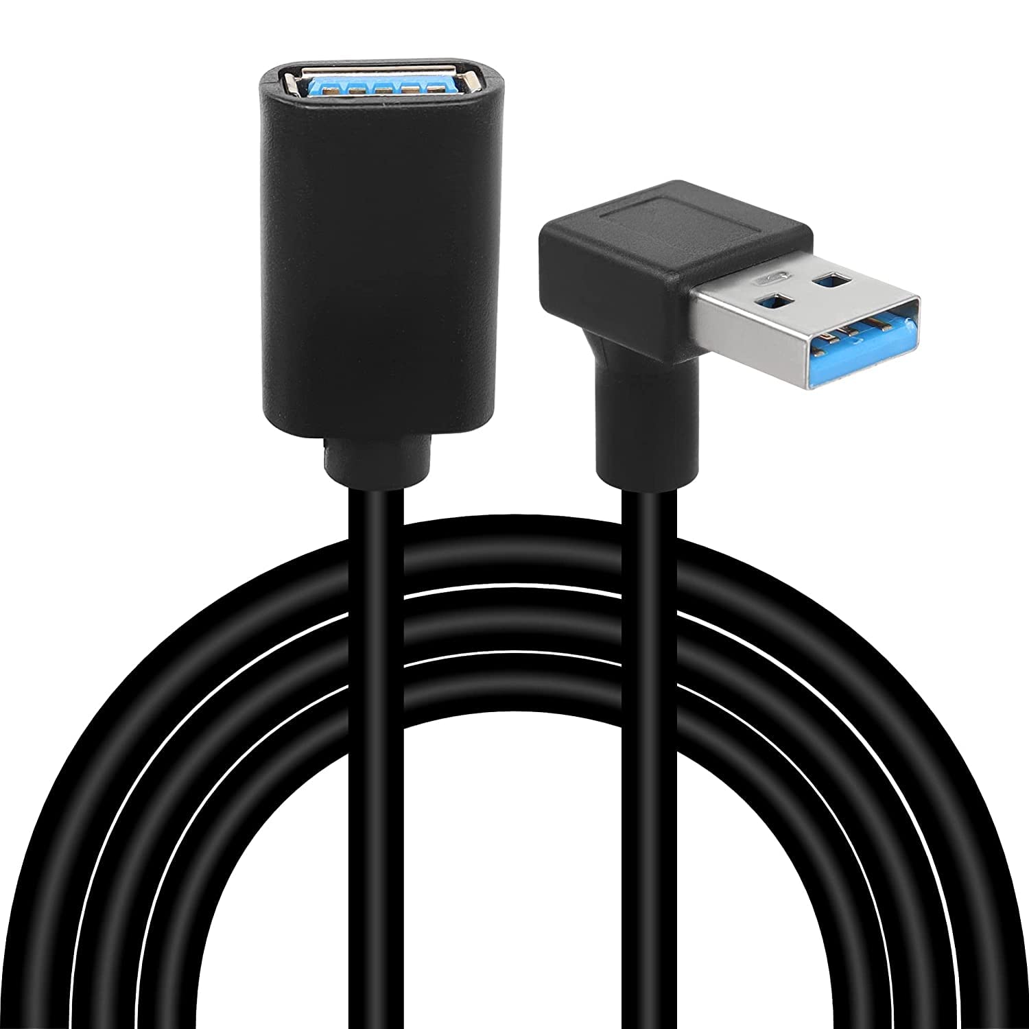 USB 3.0 Verlängerungskabel 90 Grad – 2 Stück, Je 15 Cm, Stecker Auf Buchse, 5 Gbit/s, Für Enge Räume