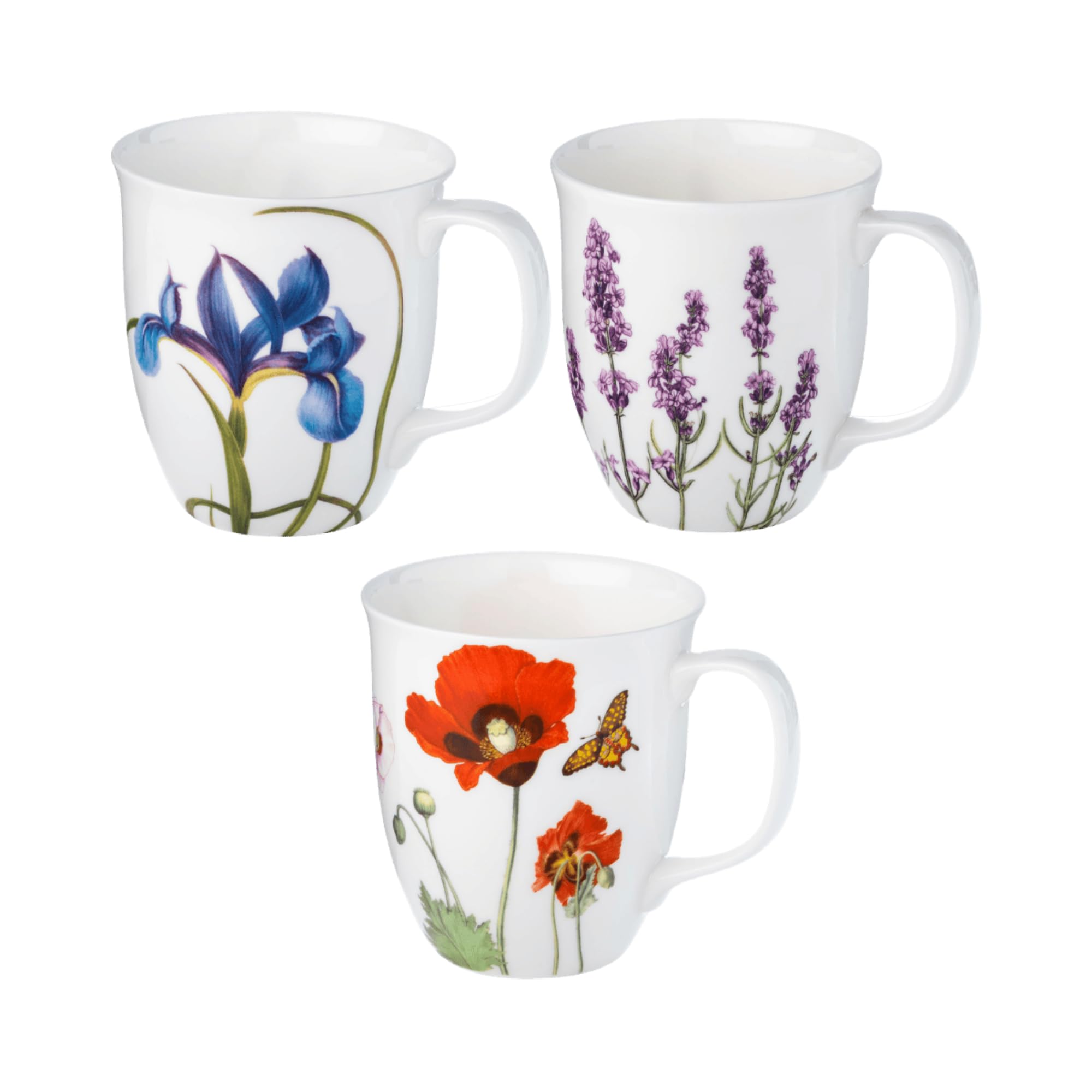 McIntosh Garden Collection Three Mug Bundle Fine Bone China Java Mug,12.5 oz