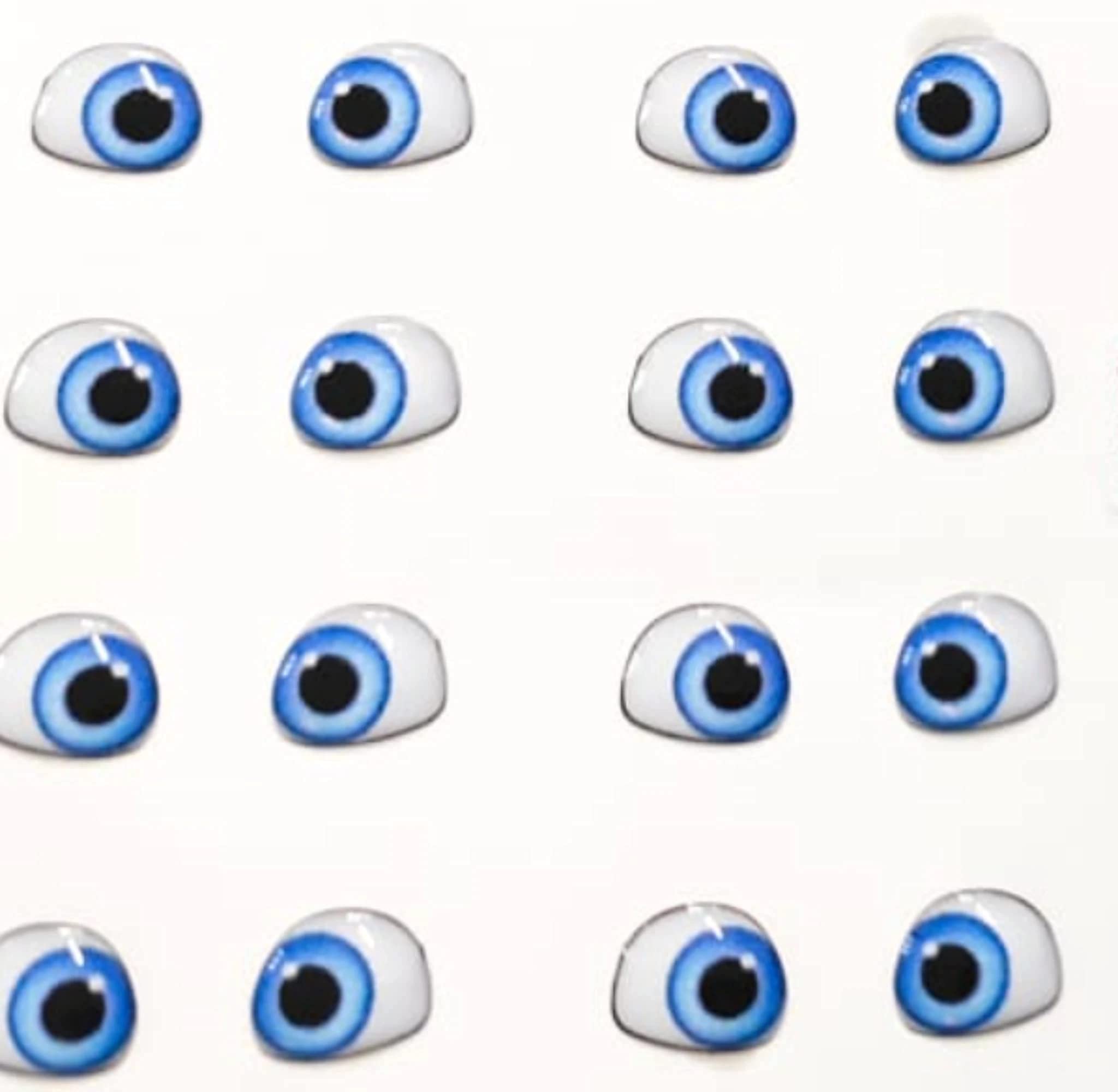 Adhesive Resin Eyes for Clays (Blue) MNC 410-PP (X-Sm) 72 Pairs