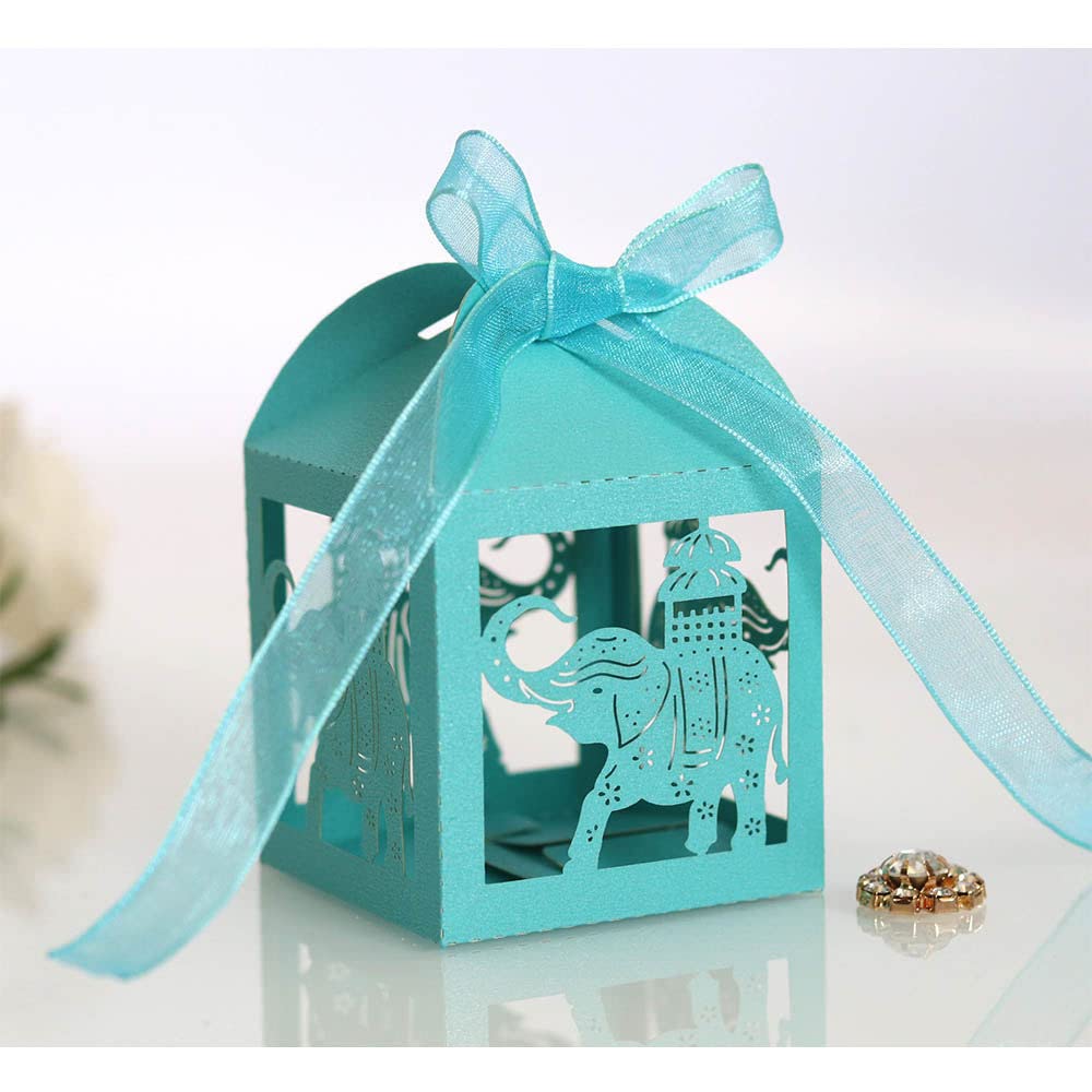50 Pcs Elephant De Projet De Mariage Bapteme Dragees Box