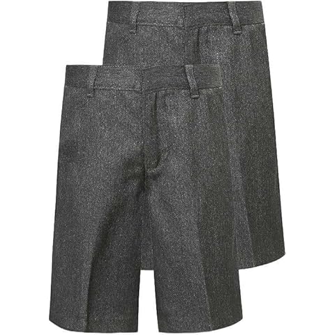 Boys Adjustable Waist School Shorts Twin-Pack Cover