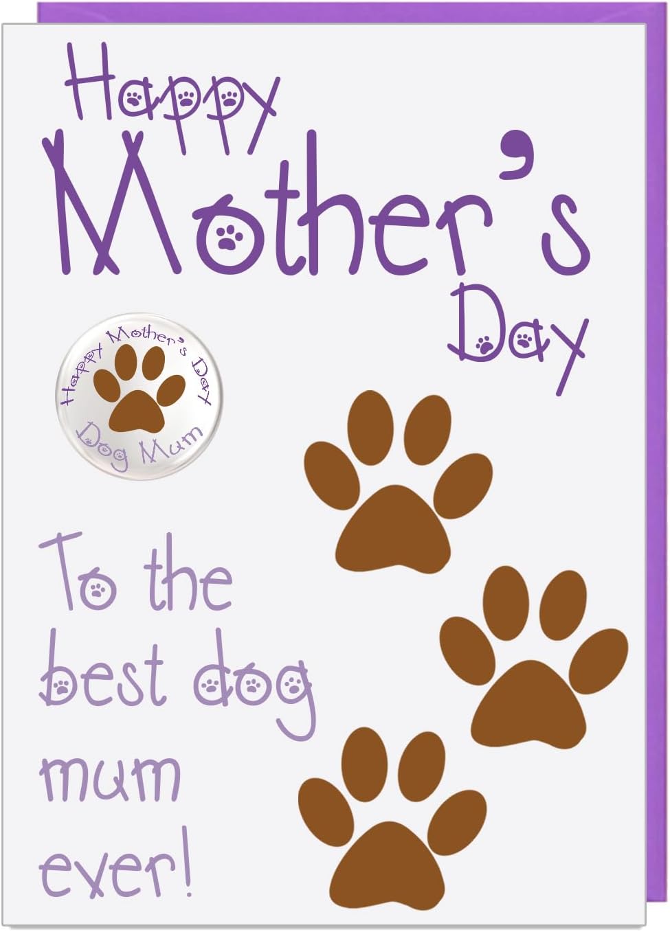 Personalised from The Dog Verse Poem Mothers Day Card (Cerise, Special ...