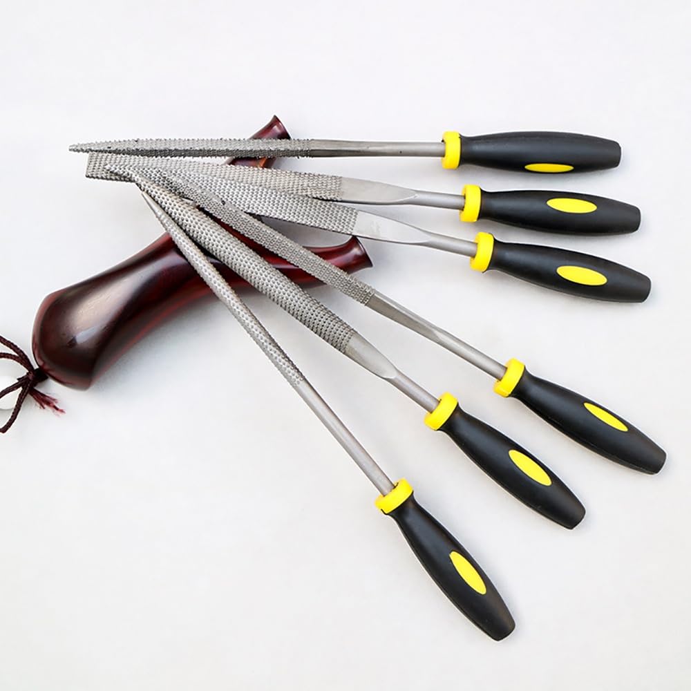 Juego de 6 limas de aguja de metal de 180 mm, herramientas de tallado de madera para limar acero, herramienta de lima manual para dar forma de precisión