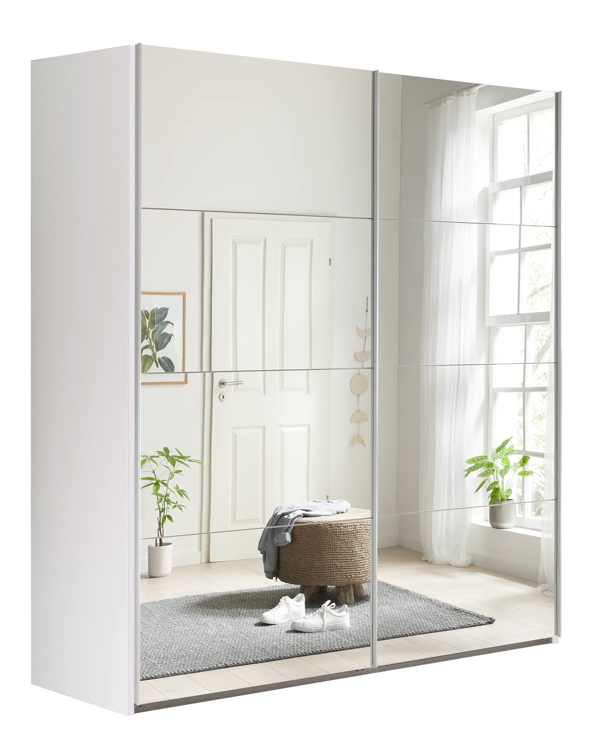  Composad Sistem Line armadio italico, 2 porte a sliramare con finestrina, camera da letto, bianco, 200 x 223 x 67 cm, F