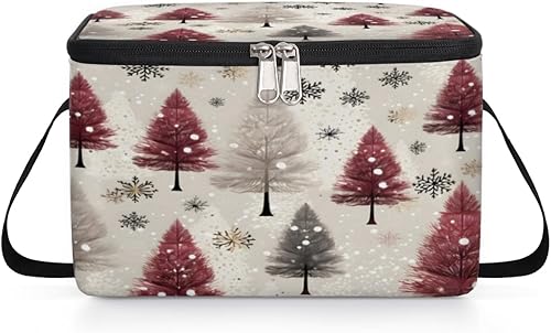 Miniatura 8 de Christmas Trees Modern Pattern Insulated Lunch Bag Women Reusable Lunch Tote Square Meal Bag for Adults Men Cooler Lunch Box for Work Travel Picnic
