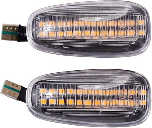 Lente transparente ámbar LED dinámico marcador lateral luz intermitente para Opel Zafira A 1999-2005 Astra G 1998-2009