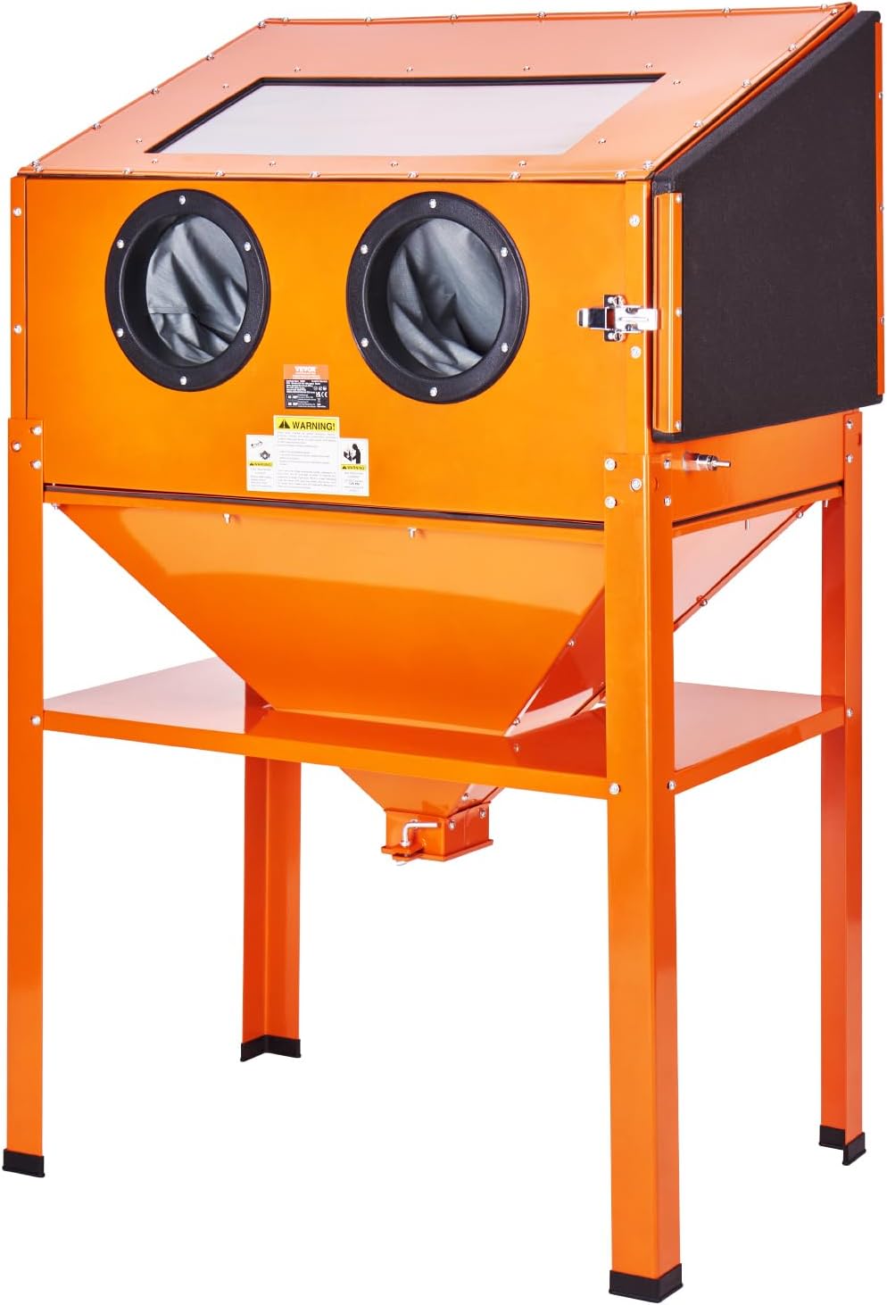 60 Gallon Sandblasting Cabinet, 40-120PSI Sand Blasting Cabinet with Stand, Heavy Duty Steel Sand Blaster with Blasting Gun & 4 Ceramic Nozzles for Paint, Stain, Rust Removal