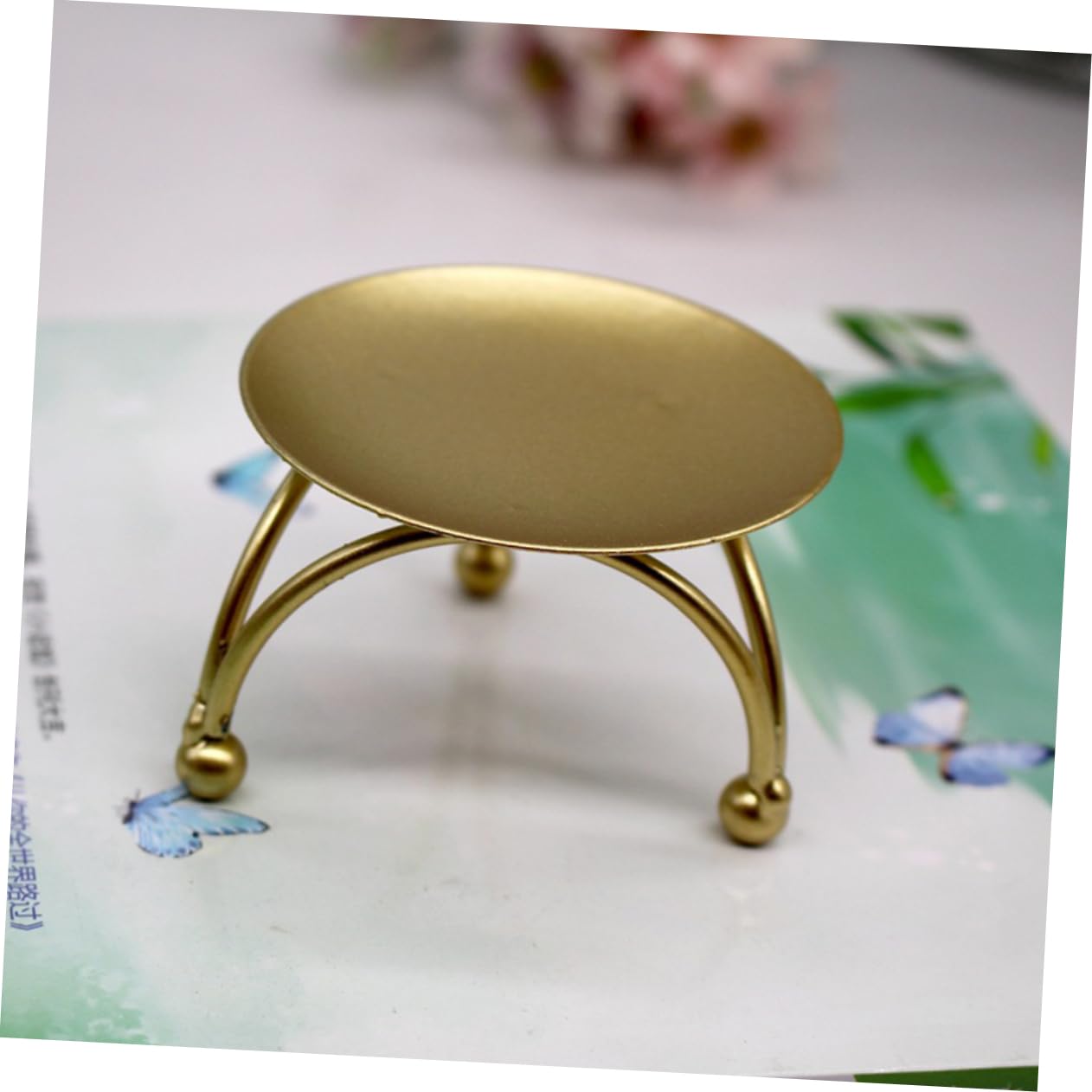 HOOTNEE Iron Candle Holder Geometric Candle Holder Wrought Iron Candlestick Golden Candlestick Table Decoration